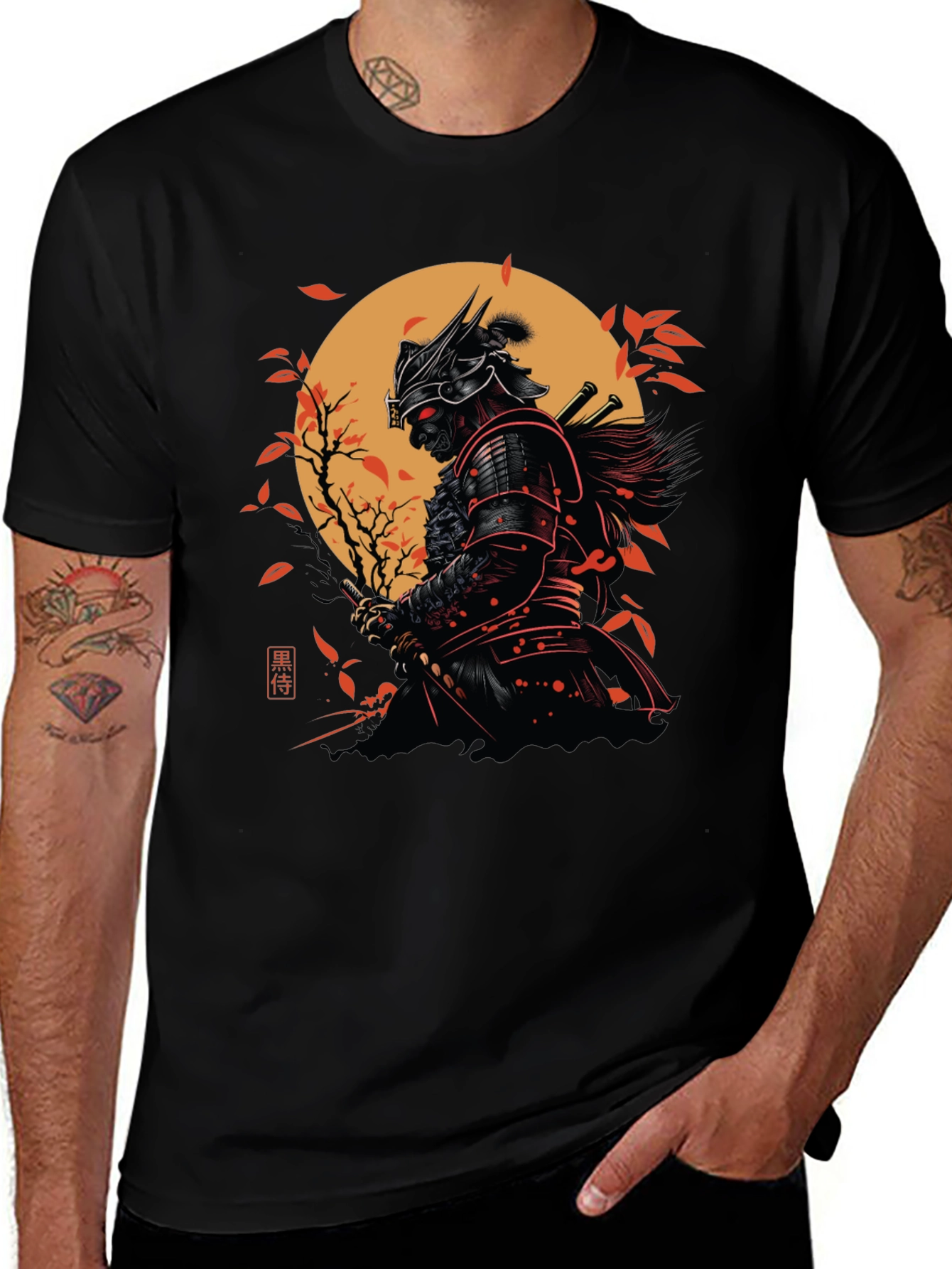 Samurai Warrior Graphic Black T-Shirt