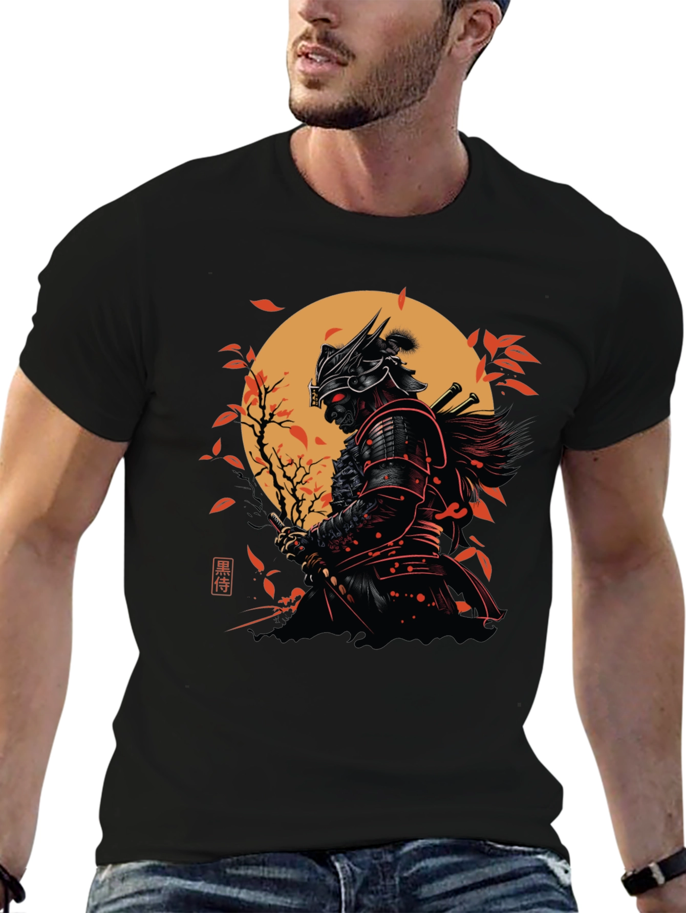 Samurai Warrior Graphic Black T-Shirt