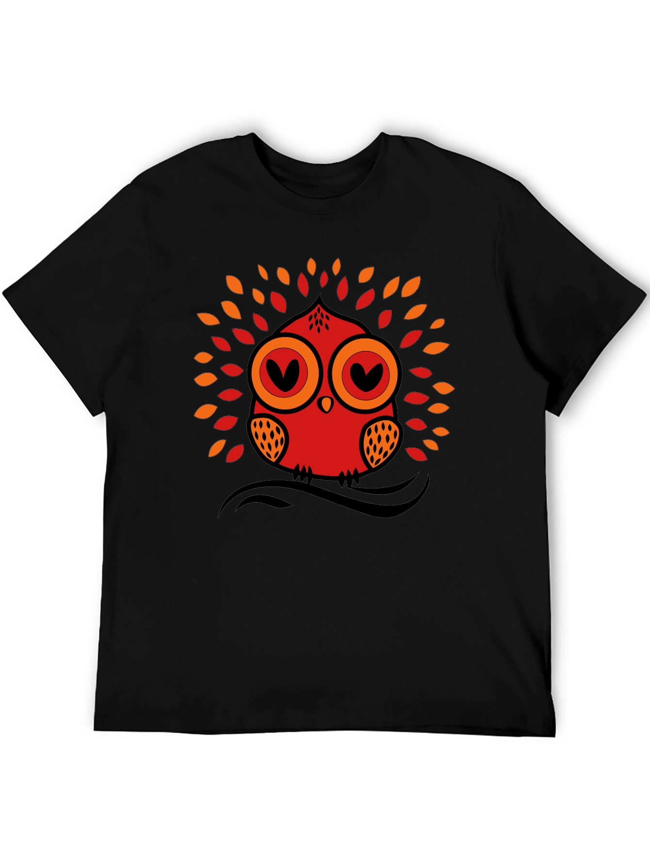 Owl Graphic Tee - Black Short Sleeve T-Shirt