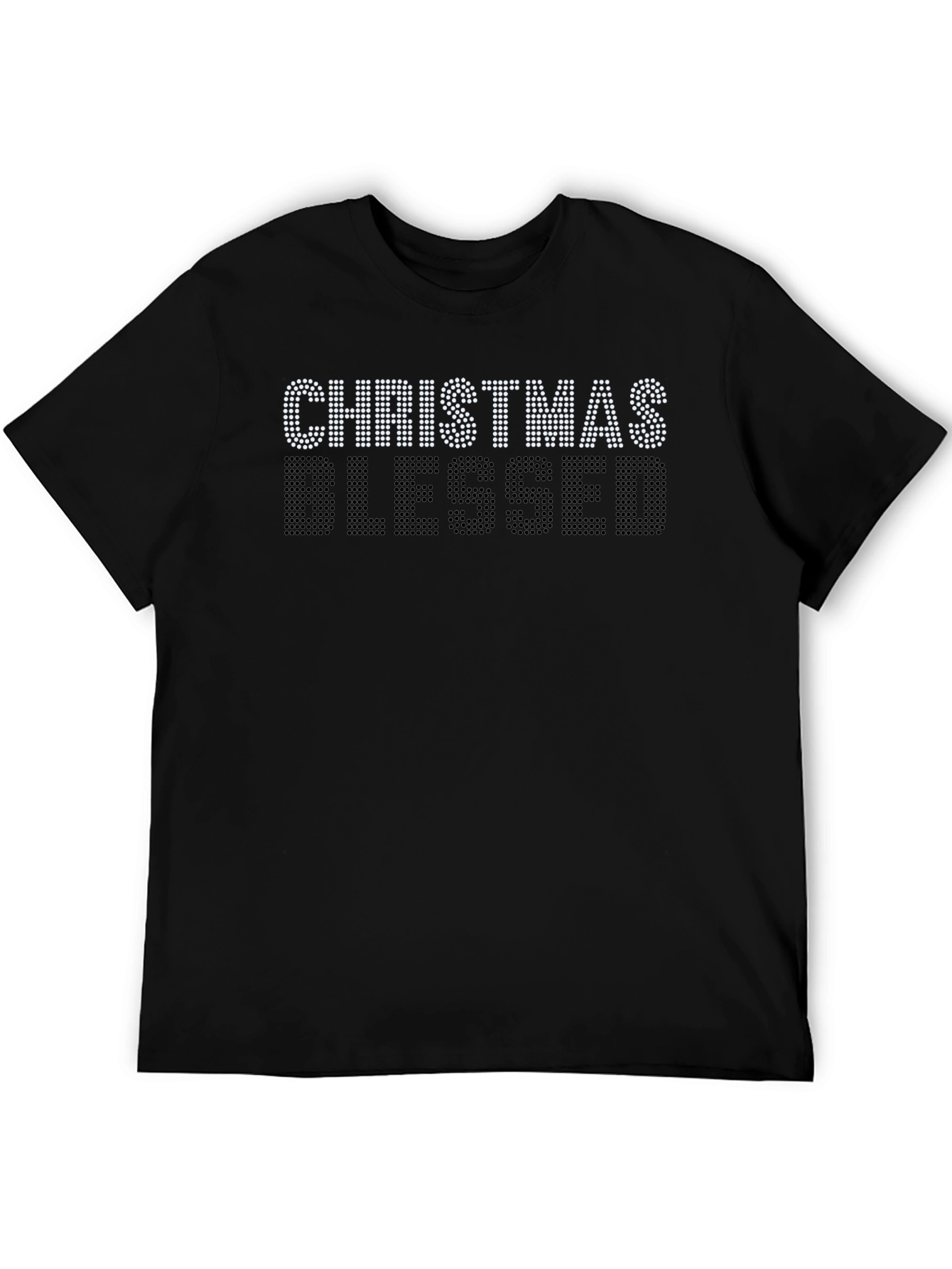 Christmas Blessed Tee - Rhinestone Holiday T-Shirt