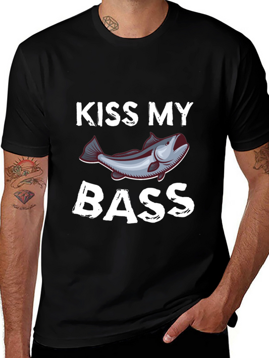 Kiss My Bass Funny Fishing T-Shirt