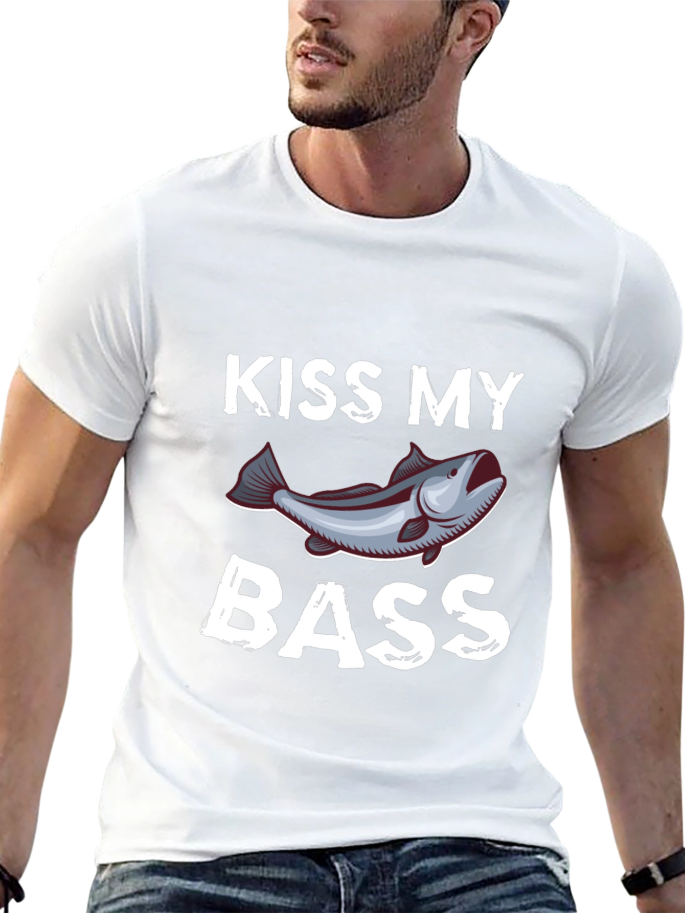 Kiss My Bass Funny Fishing T-Shirt