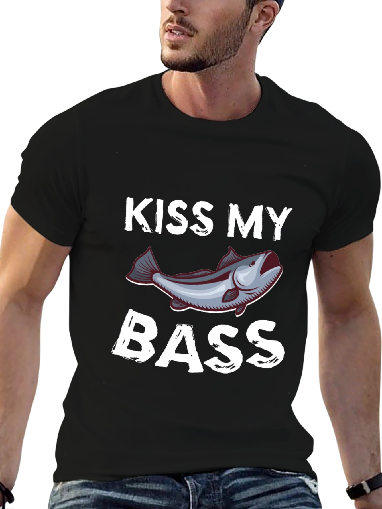 Kiss My Bass Funny Fishing T-Shirt