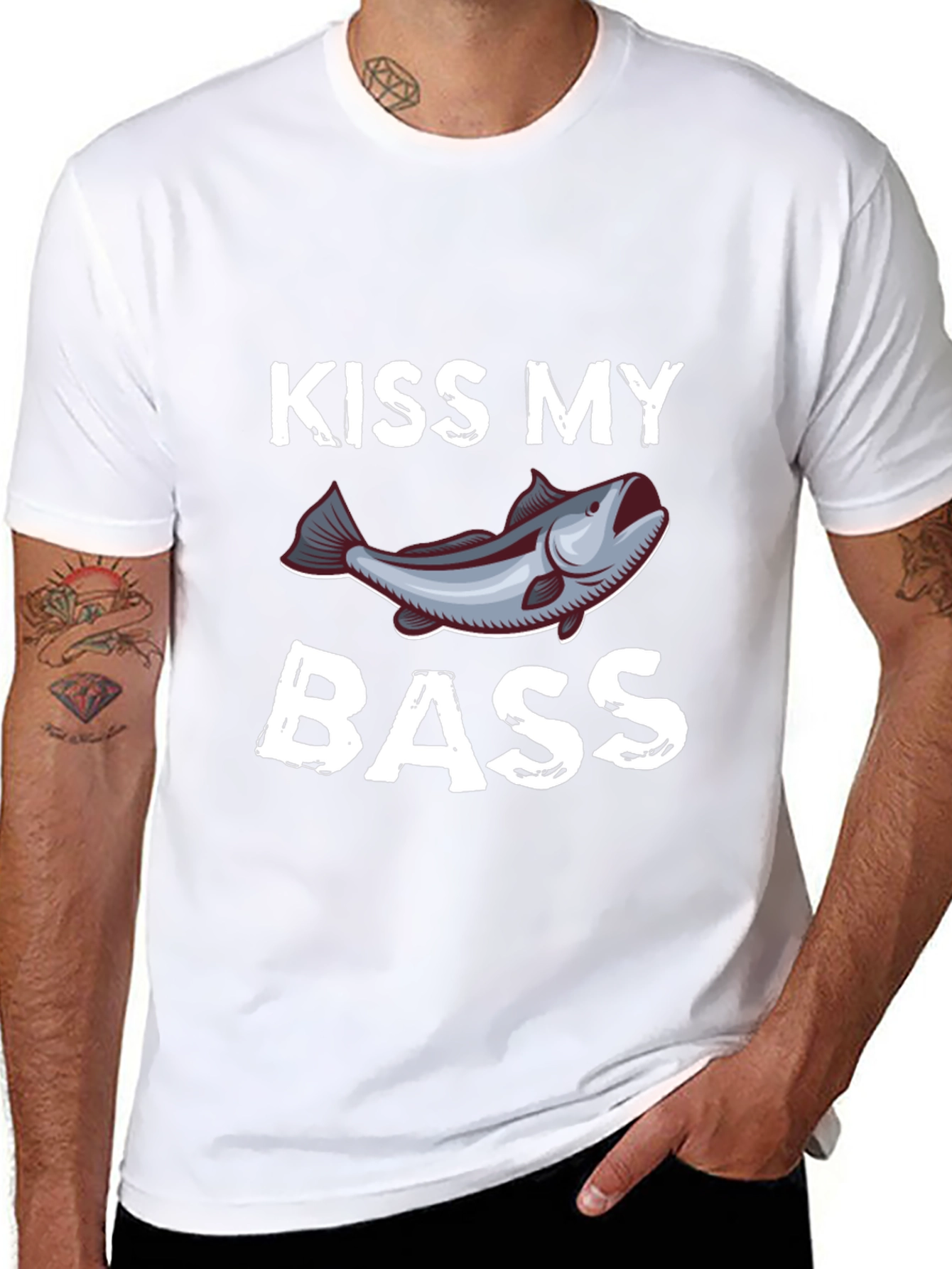 Kiss My Bass Funny Fishing T-Shirt
