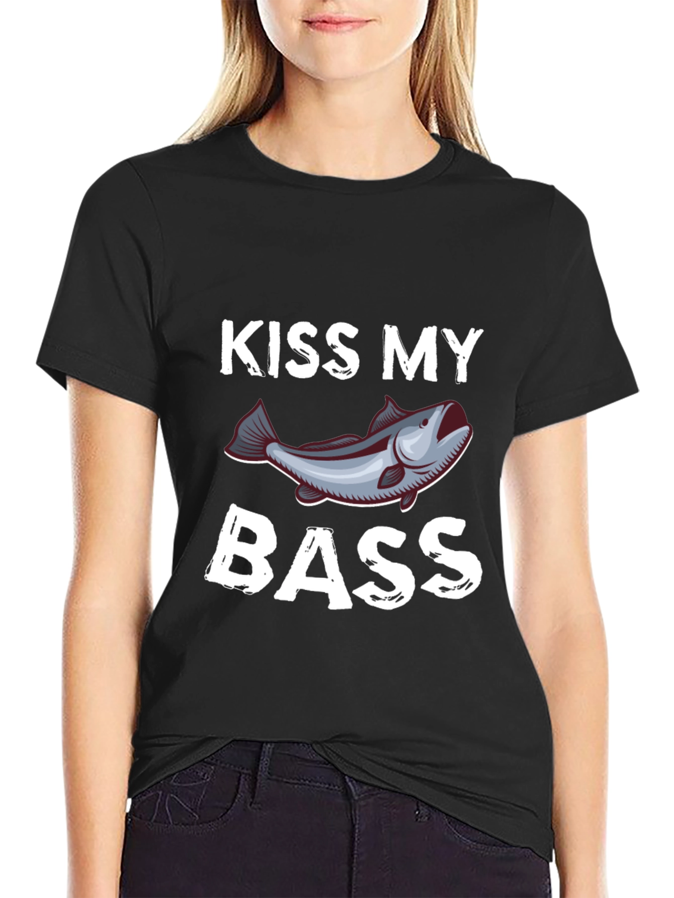 Kiss My Bass Funny Fishing T-Shirt