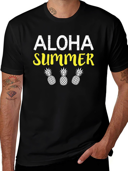 Aloha Summer Pineapple Graphic T-Shirt