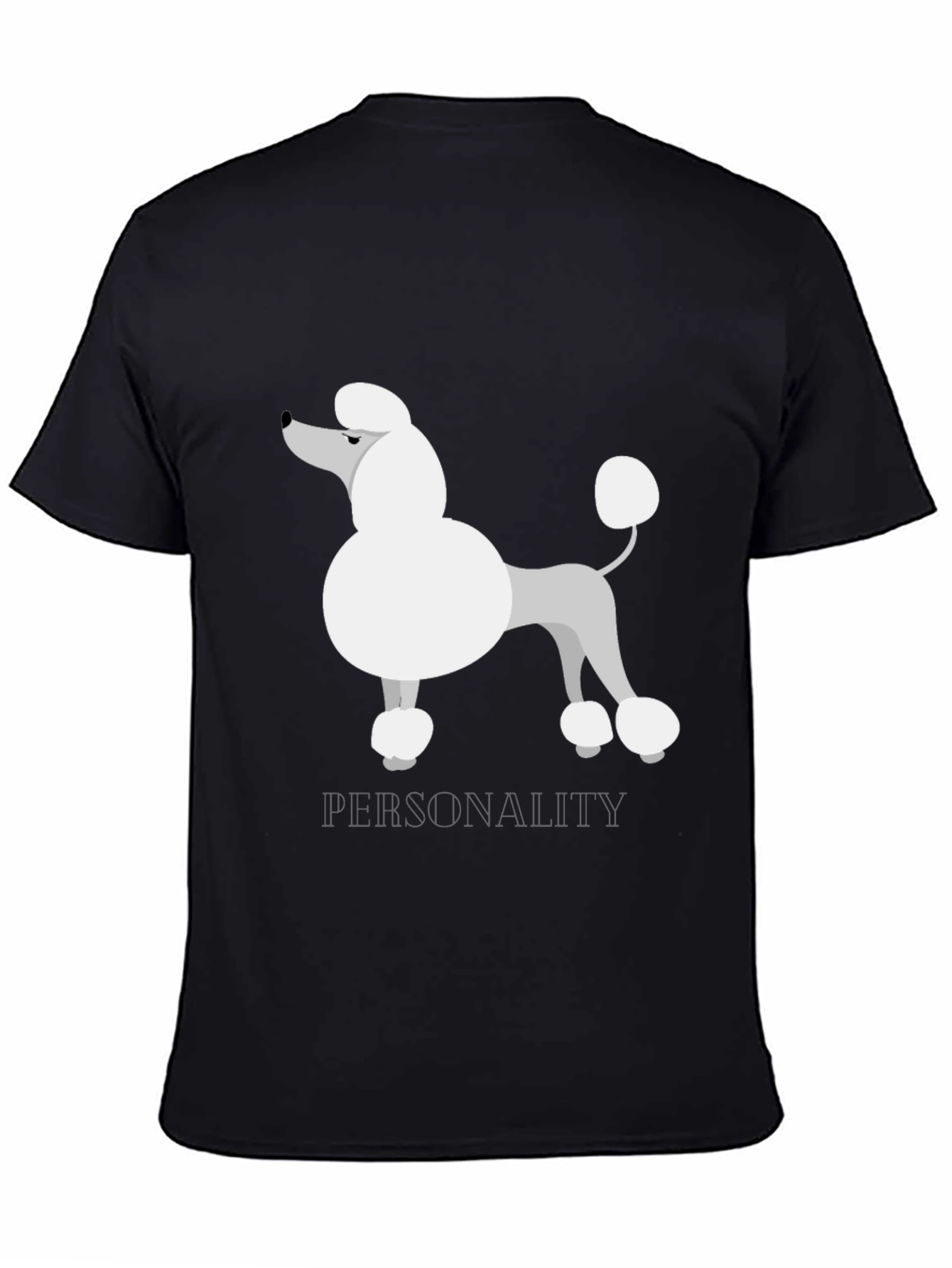 Poodle Personality T-Shirt - Black Cotton Tee