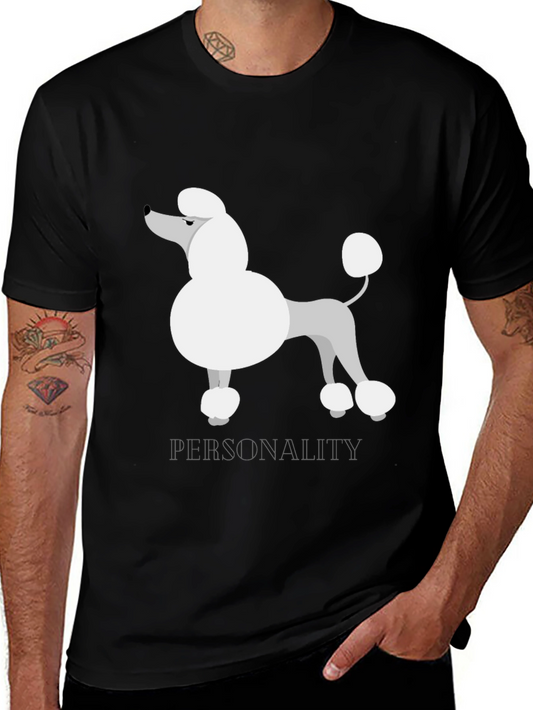 Poodle Personality T-Shirt - Black Cotton Tee