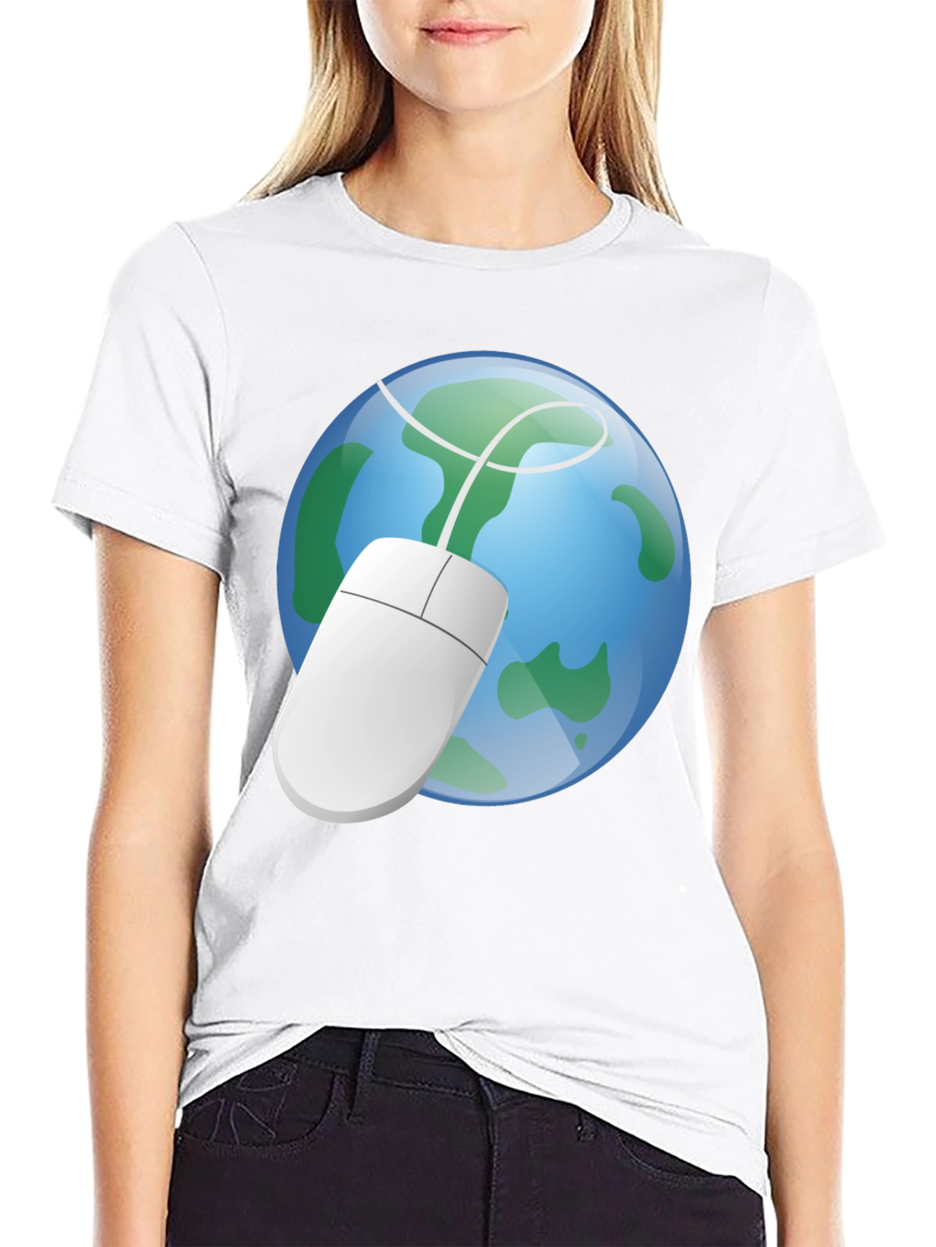 Earth Globe Computer Mouse Graphic Tee