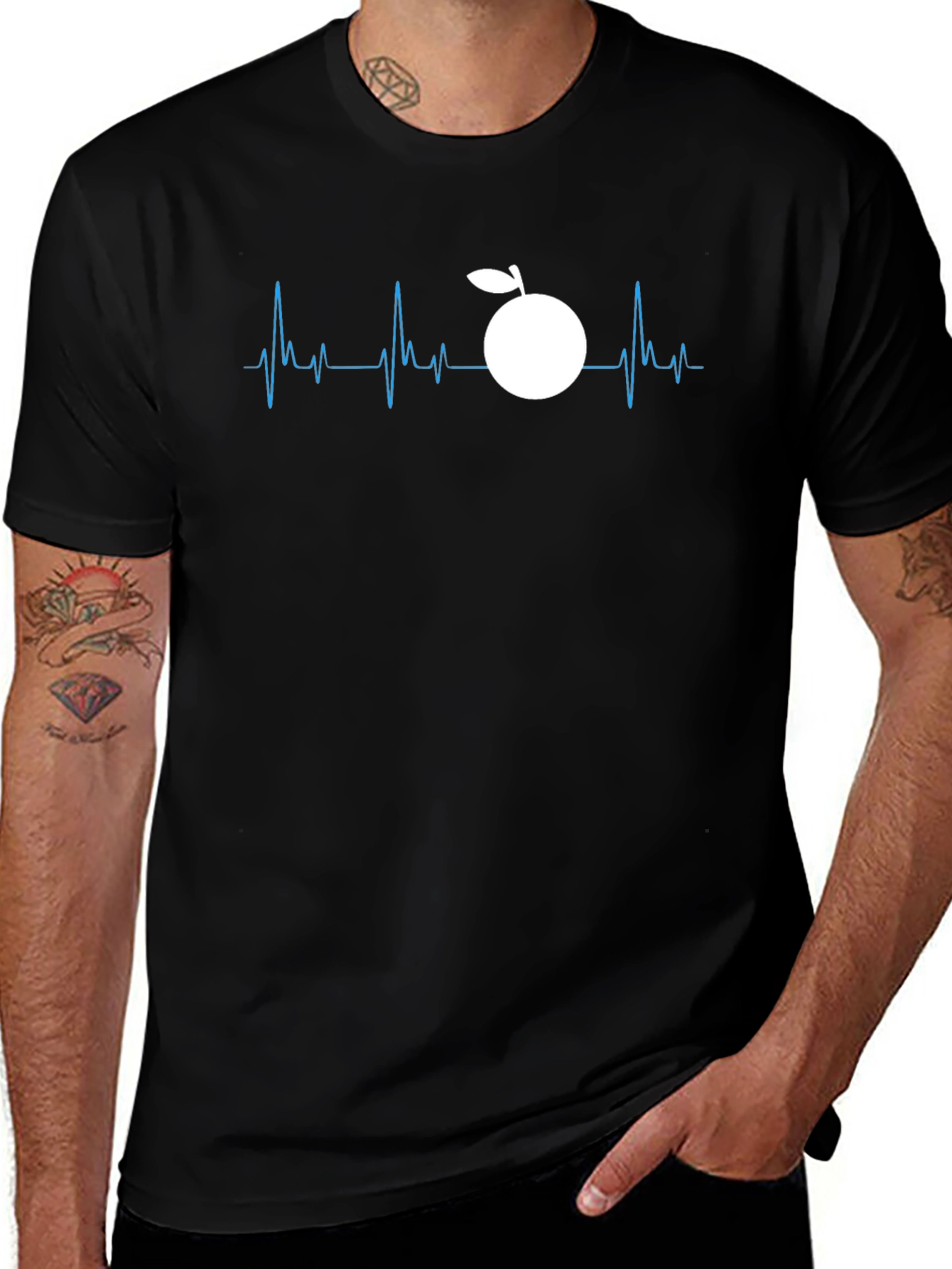 Orange Heartbeat Graphic Tee