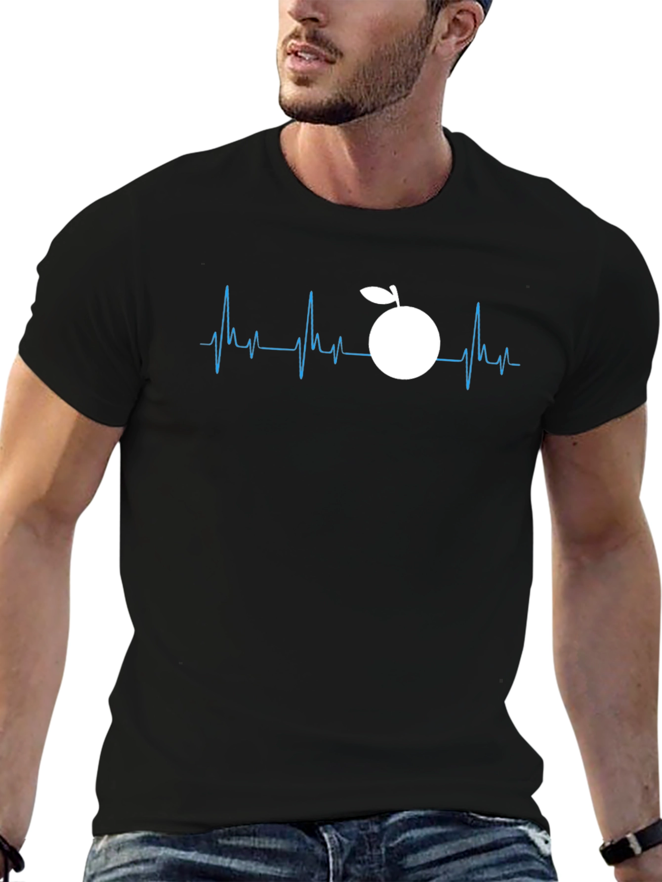 Orange Heartbeat Graphic Tee