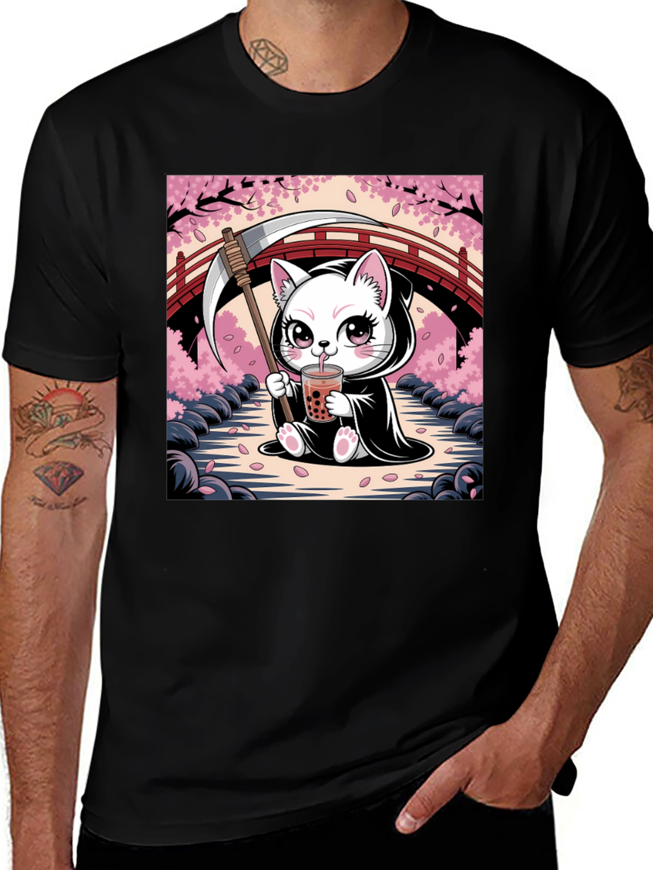 Cute Grim Reaper Kitten T-Shirt