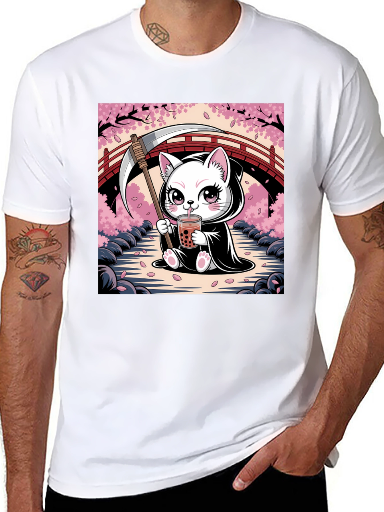 Cute Grim Reaper Kitten T-Shirt