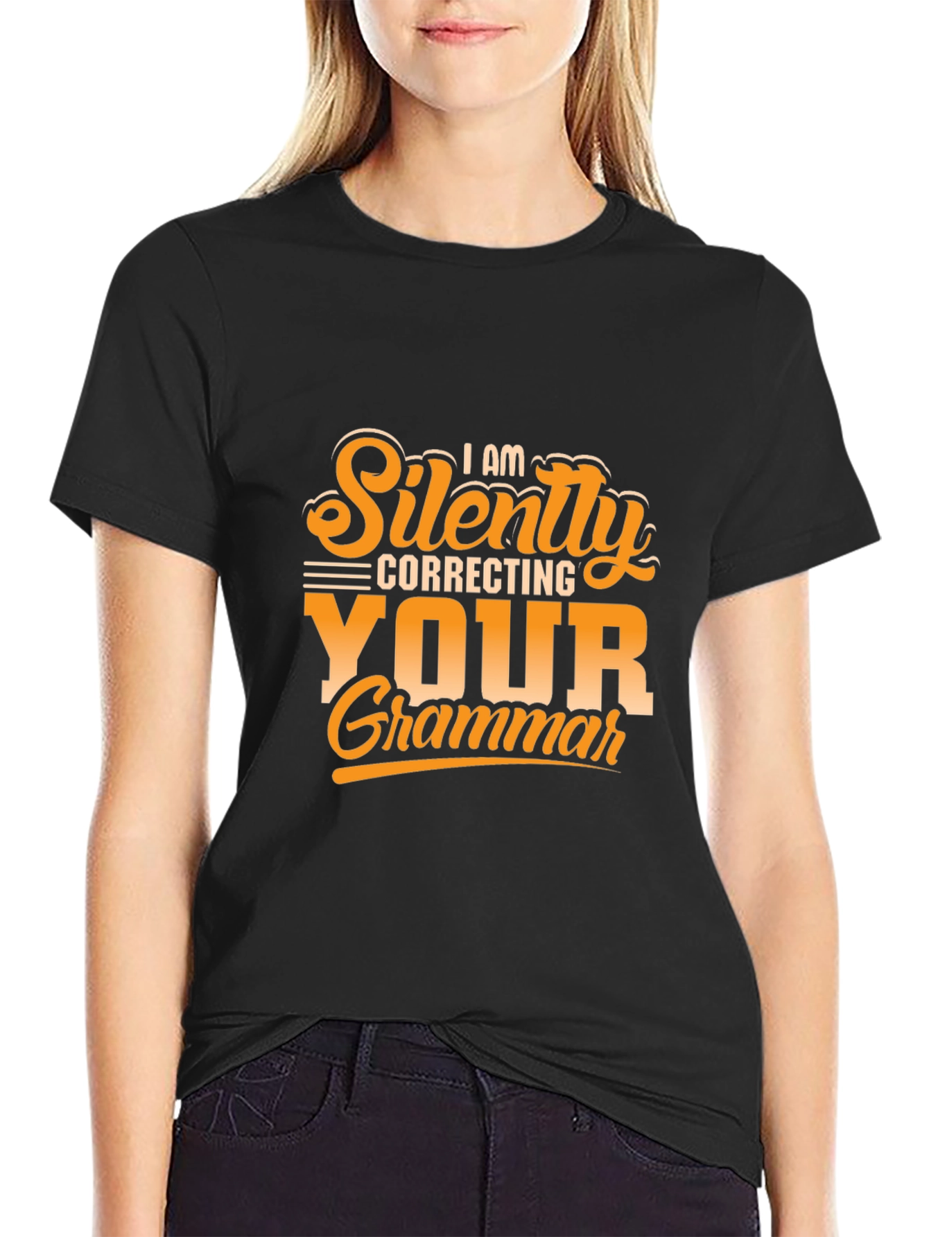 Funny Grammar T-Shirt - Silently Correcting