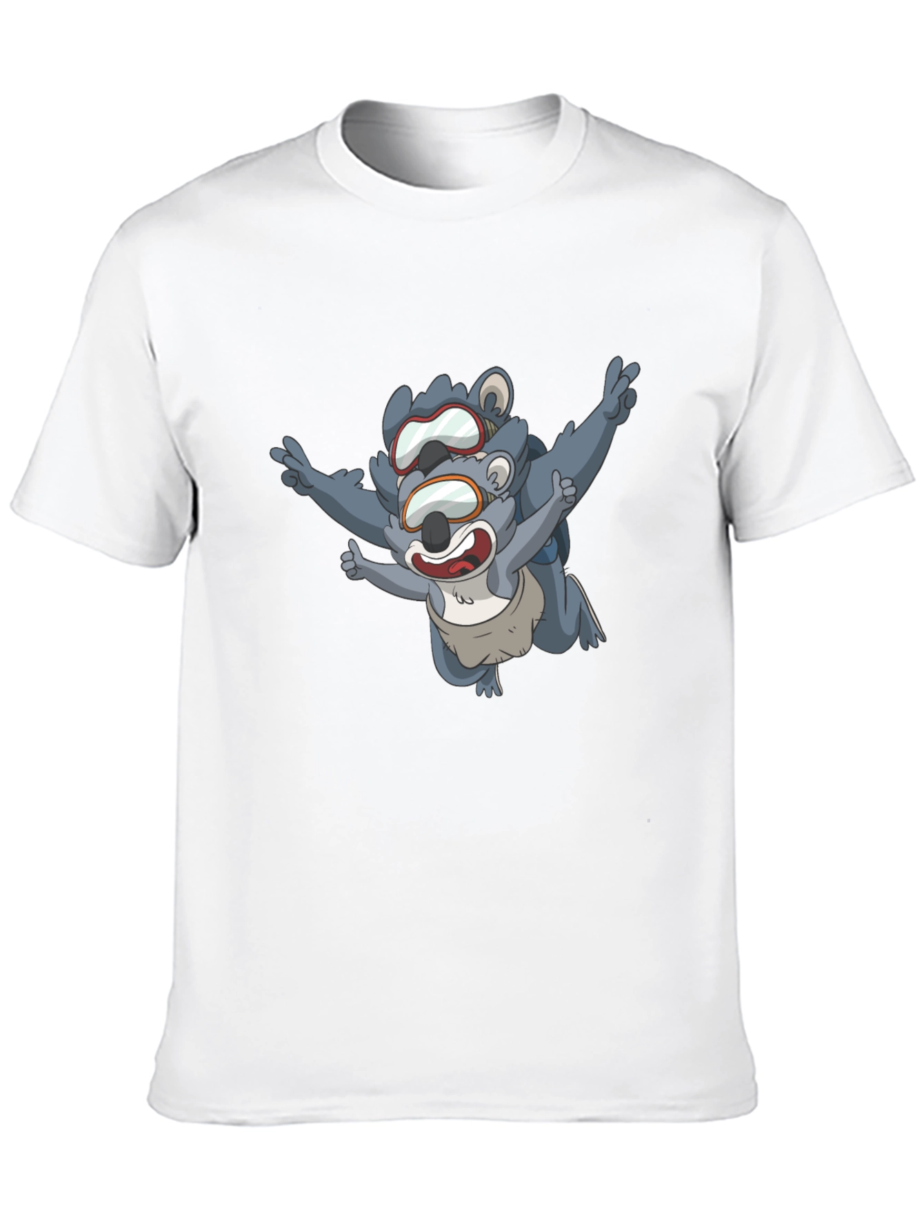 Skydiving Koala Bear Black T-Shirt