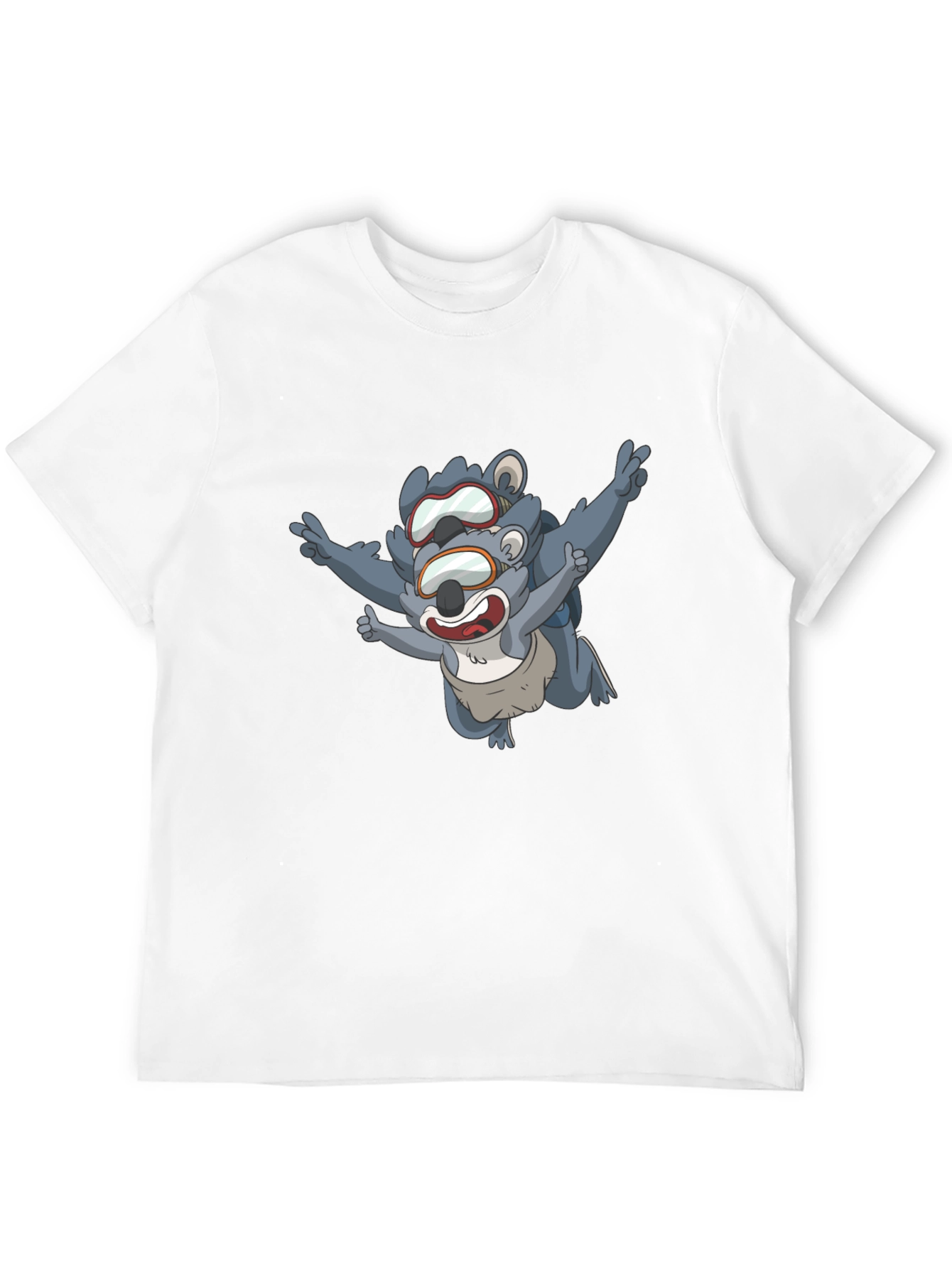 Skydiving Koala Bear Black T-Shirt