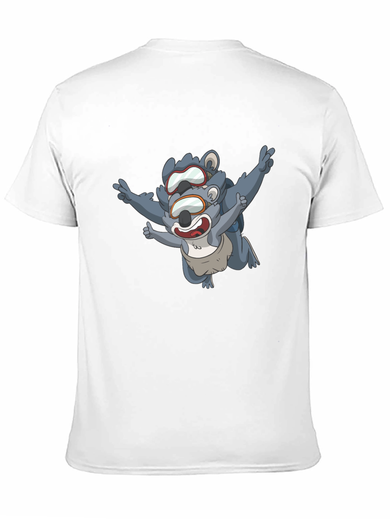 Skydiving Koala Bear Black T-Shirt