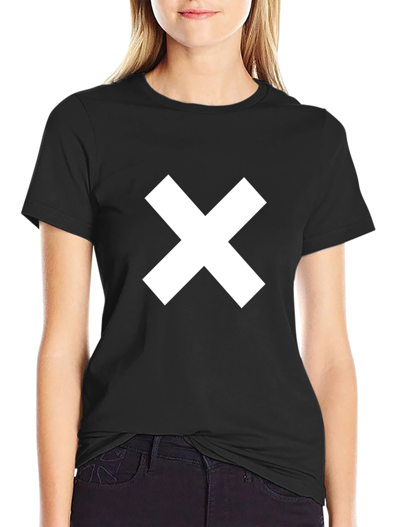 Minimalist White X Black Cotton Tee