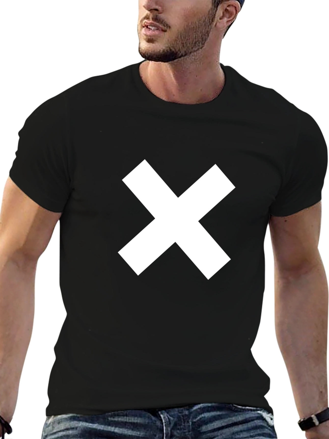 Minimalist White X Black Cotton Tee