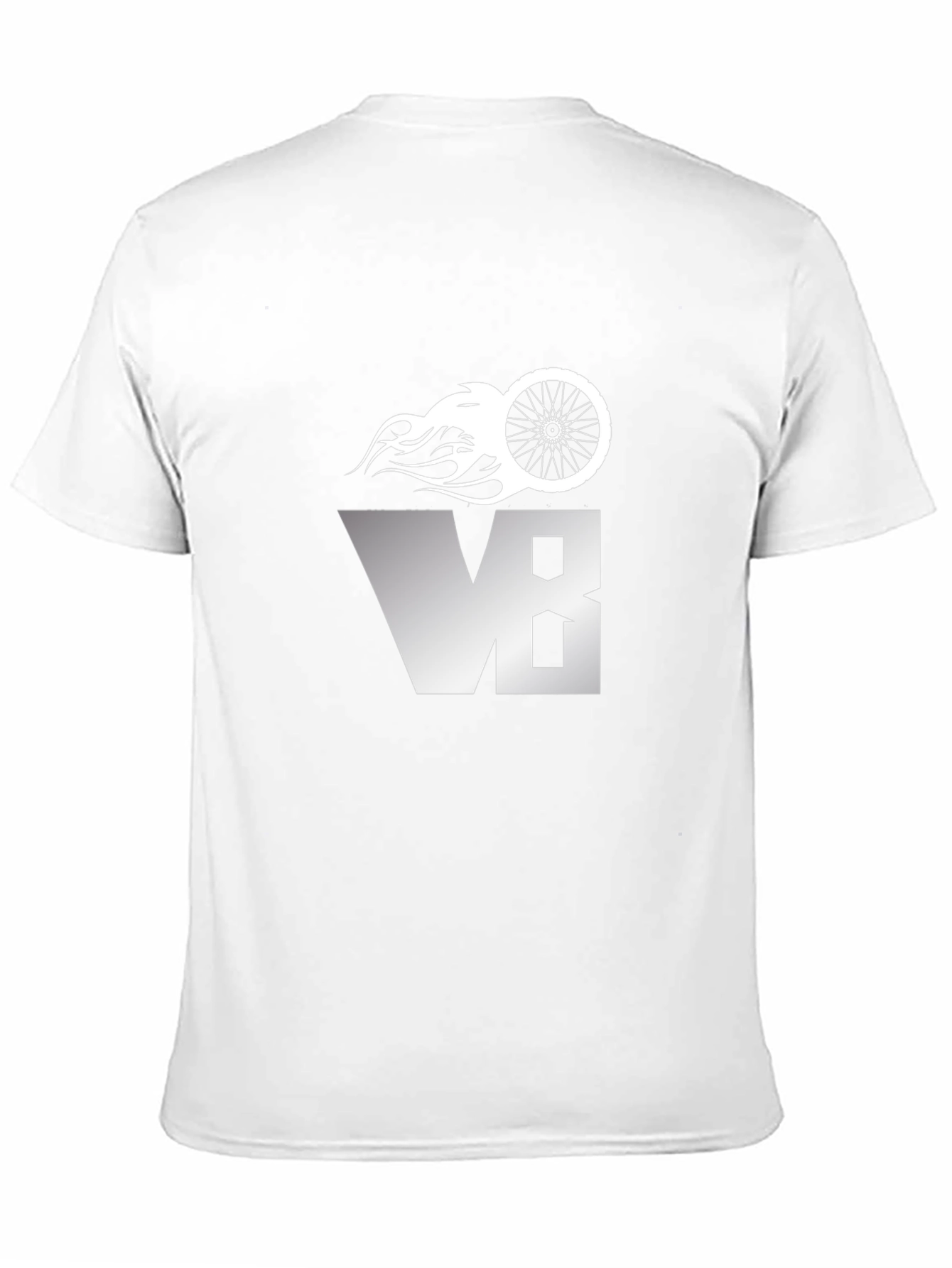 Mens Black V8 Bike Wheel Graphic T-Shirt