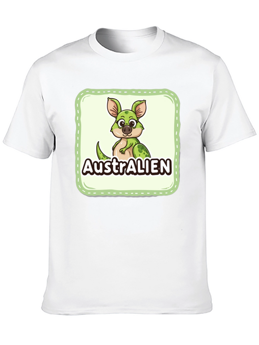 Australien Cartoon Graphic Black T-Shirt