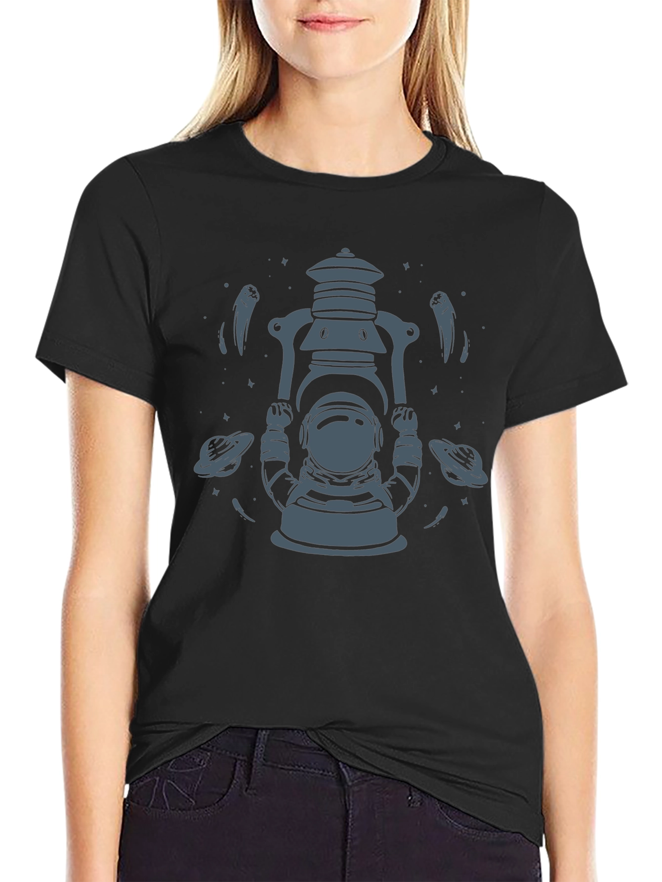 Astronaut & UFO Graphic Tee - Cosmic Cool