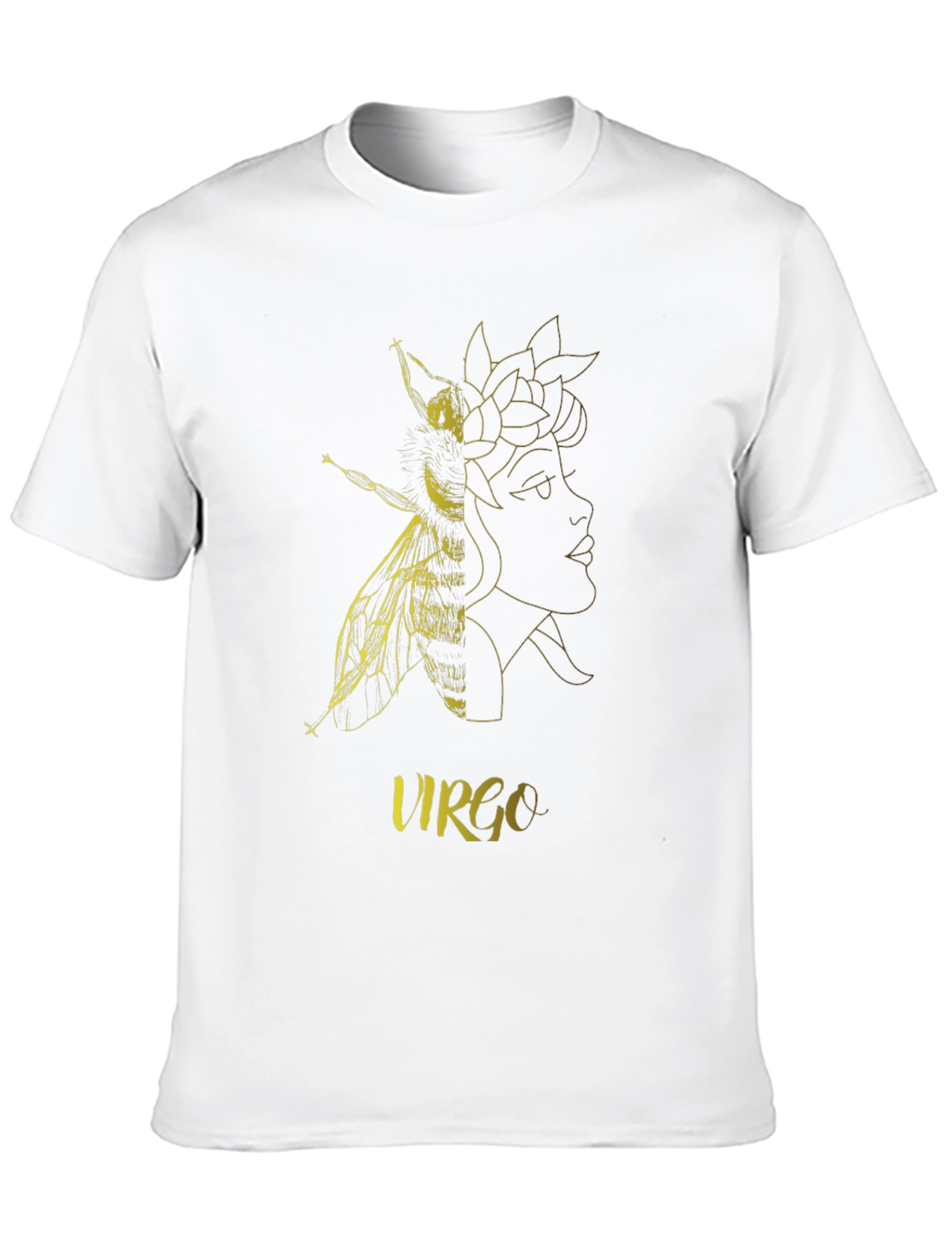 Virgo Zodiac Bee Graphic Black T-Shirt