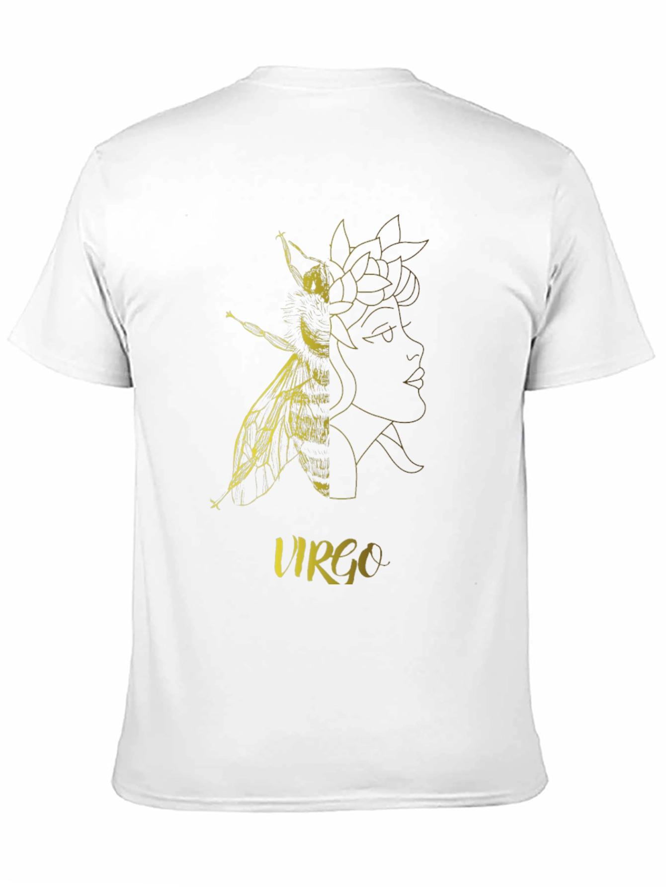 Virgo Zodiac Bee Graphic Black T-Shirt