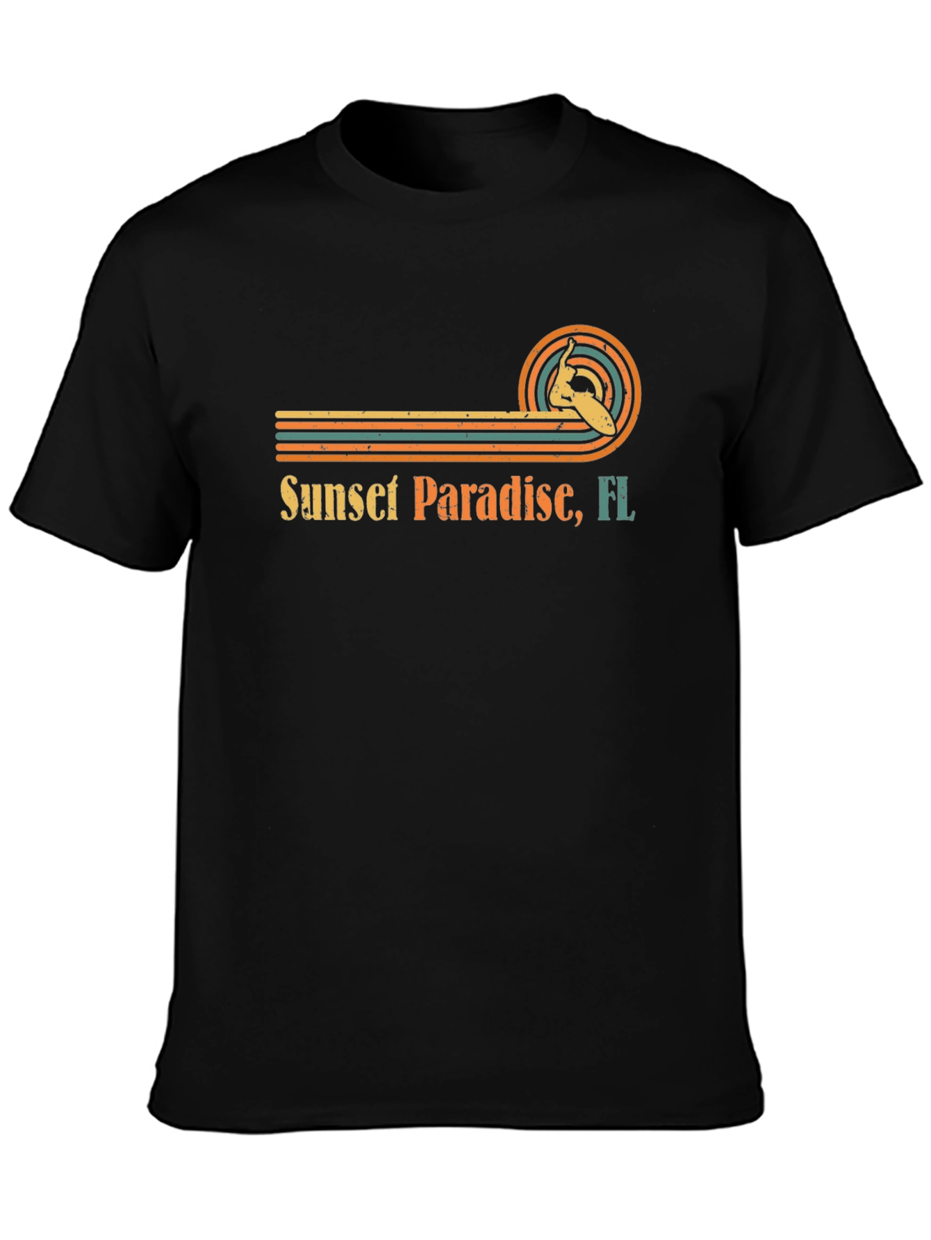 Sunset Paradise FL Surfing T-Shirt