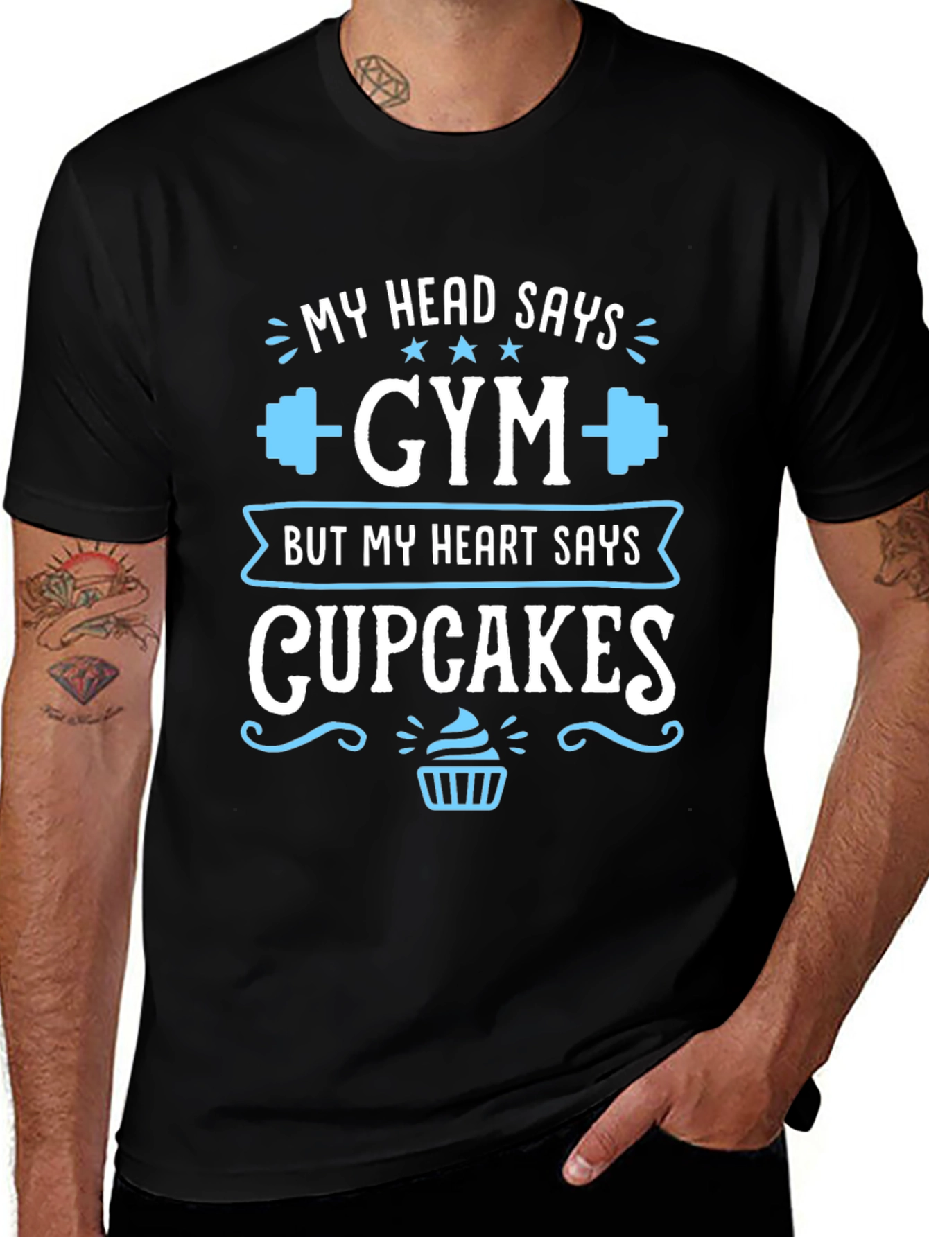 Gym vs. Cupcakes Graphic T-Shirt