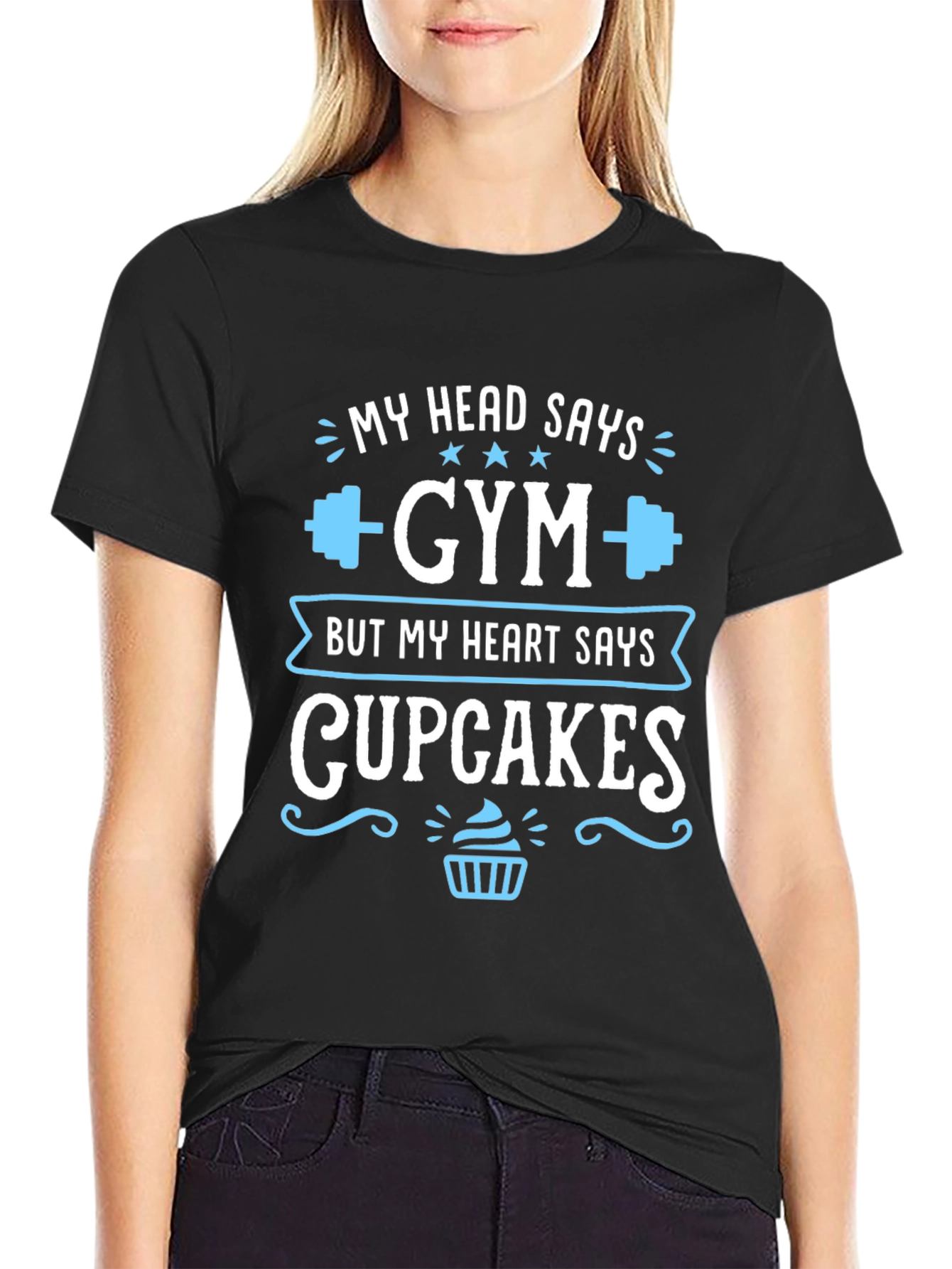 Gym vs. Cupcakes Graphic T-Shirt