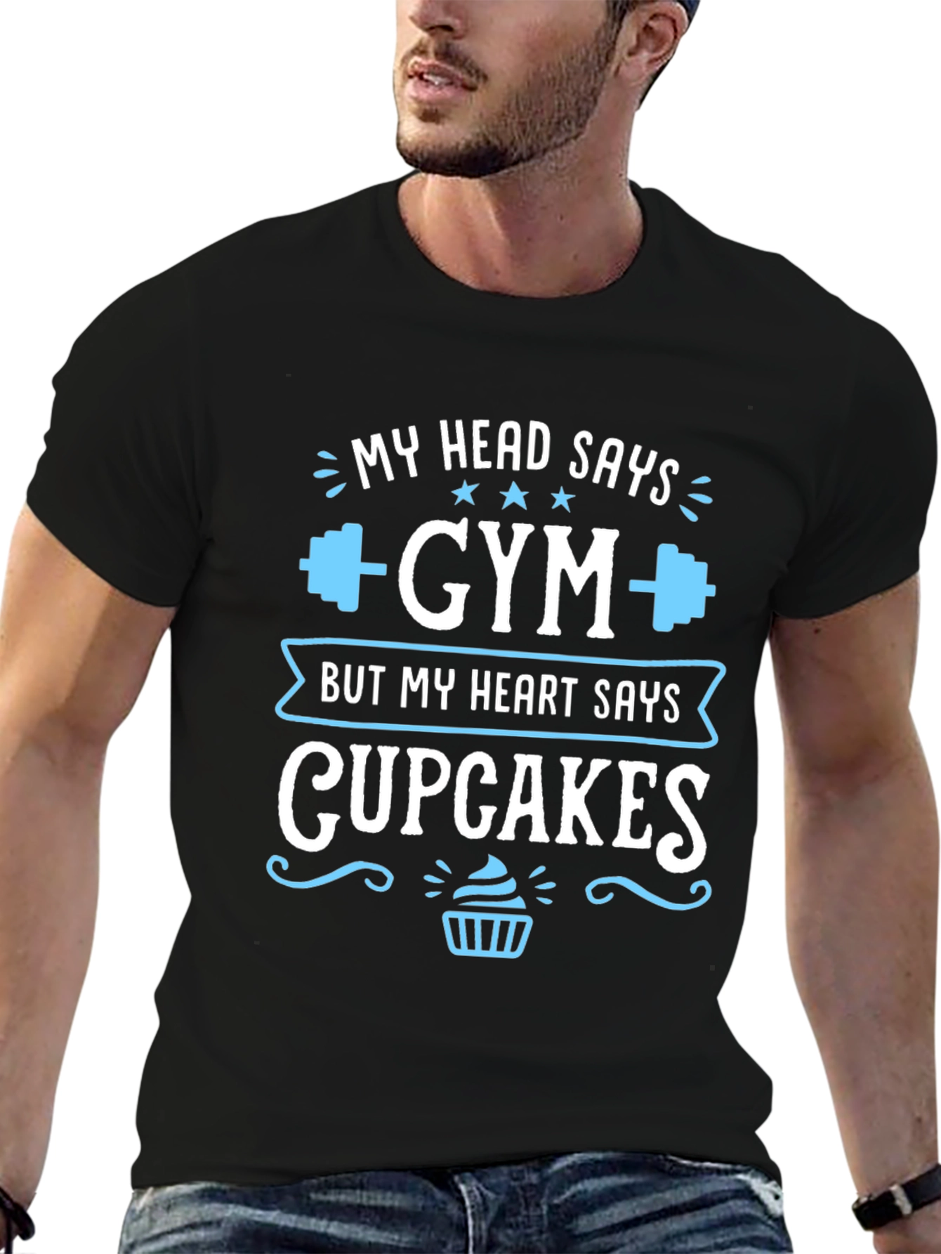 Gym vs. Cupcakes Graphic T-Shirt