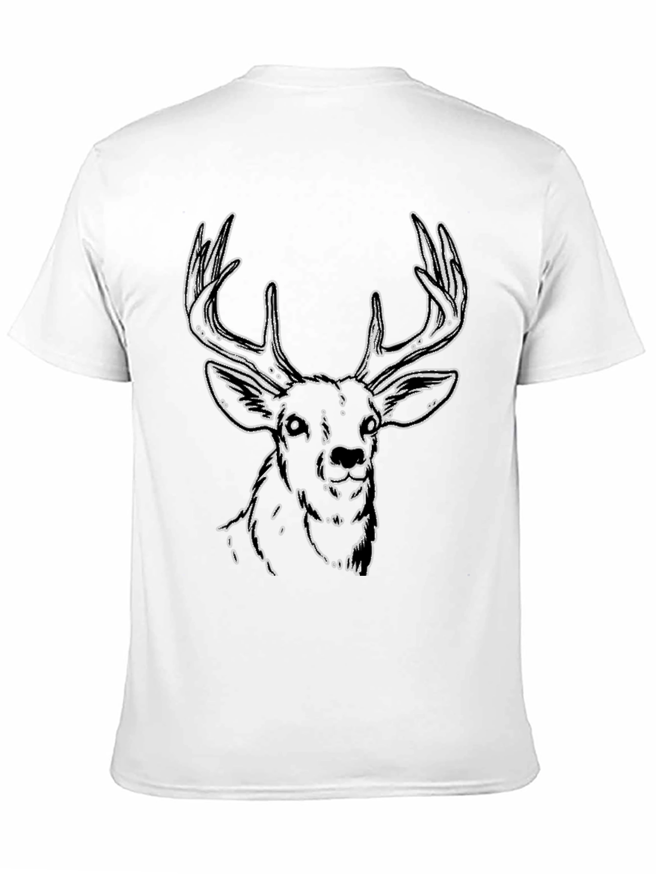 Deer Graphic Tee - Stylish Outline Design Soft Fabric