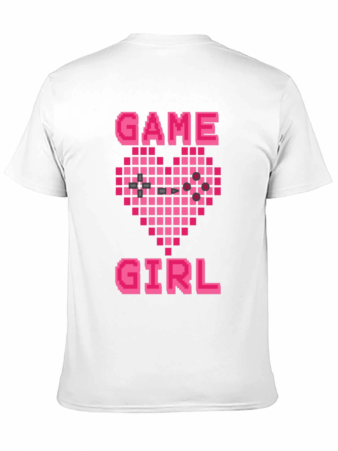 Game Girl Pixel Heart Black T-Shirt