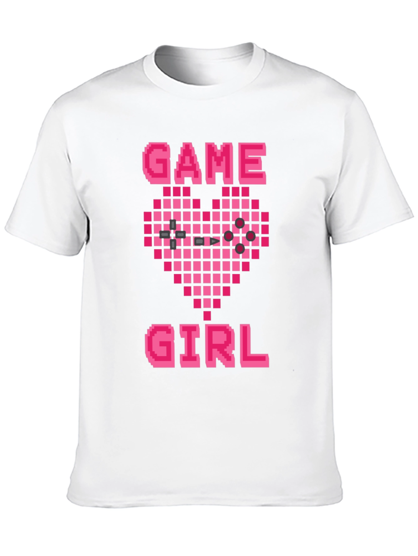 Game Girl Pixel Heart Black T-Shirt