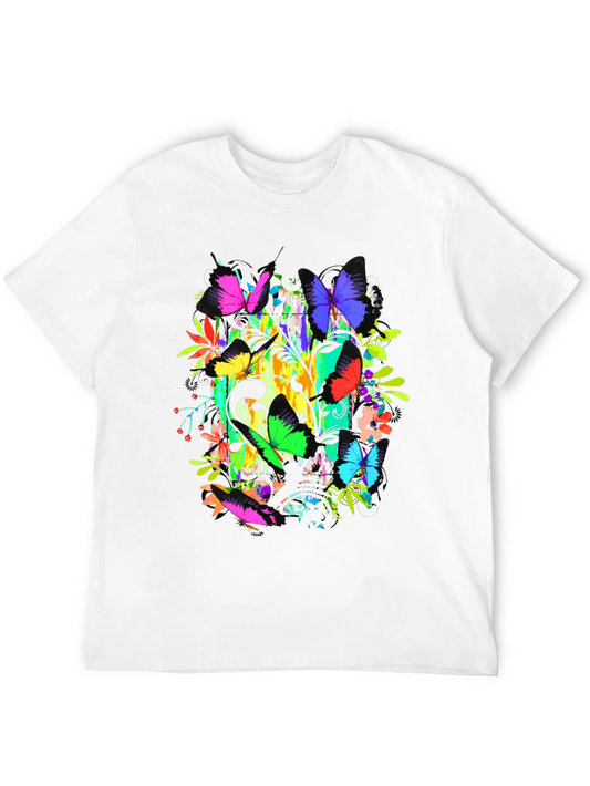 Butterfly Floral Graphic Tee - Vibrant Print