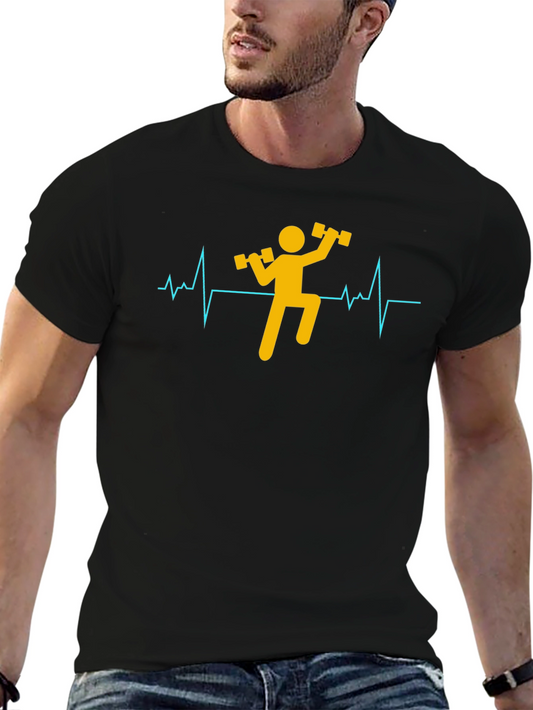 Fitness Heartbeat T-Shirt - Gym Workout Tee