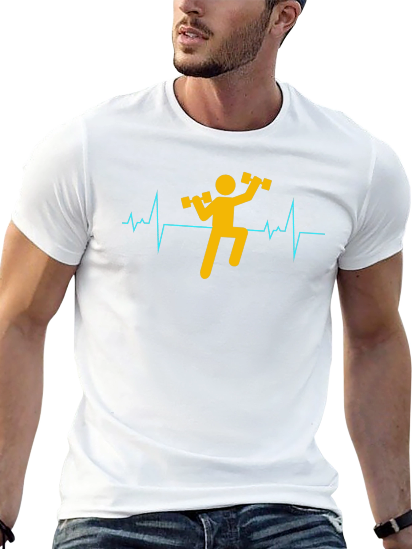 Fitness Heartbeat T-Shirt - Gym Workout Tee