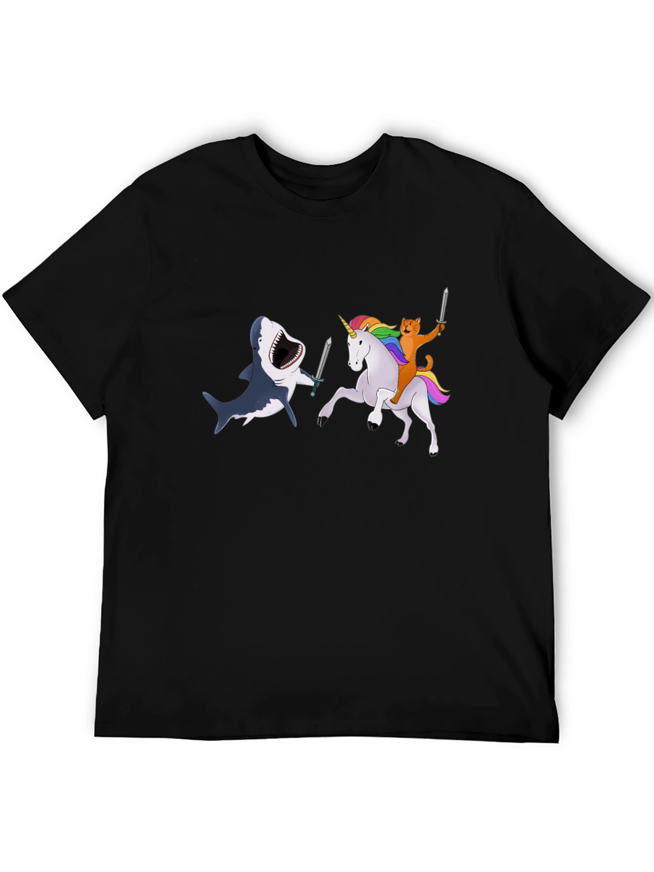 Shark vs Unicorn Cat T-Shirt