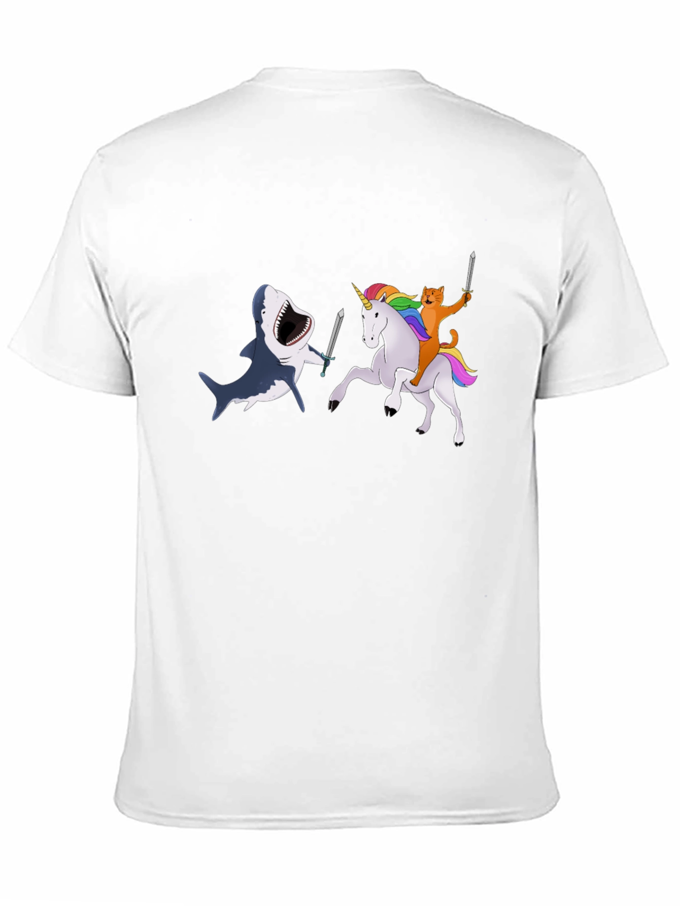 Shark vs Unicorn Cat T-Shirt