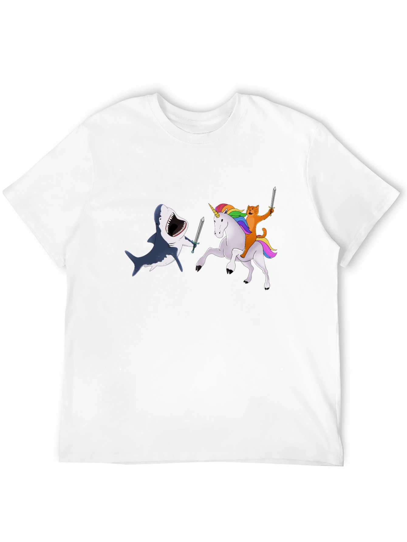 Shark vs Unicorn Cat T-Shirt