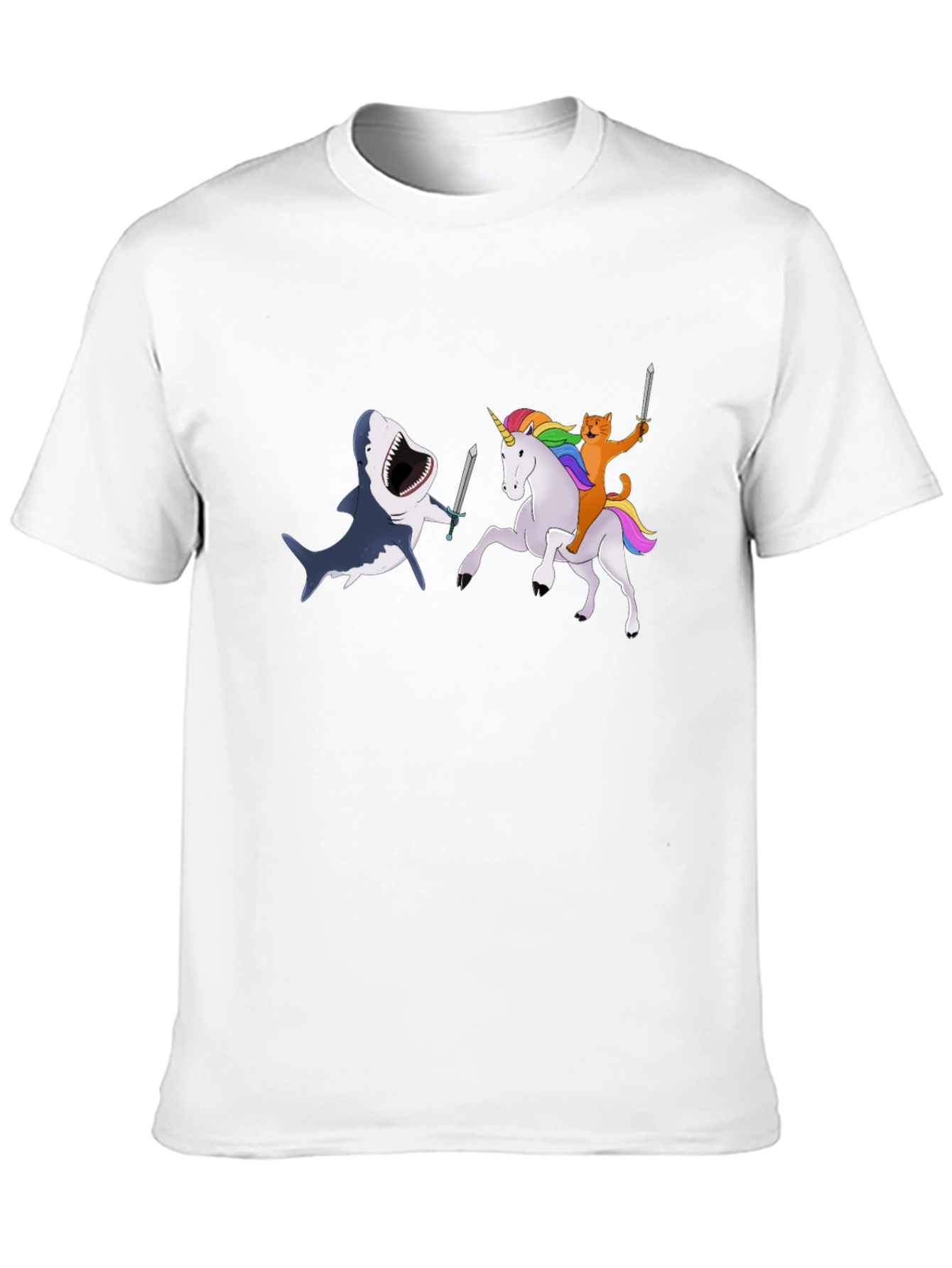 Shark vs Unicorn Cat T-Shirt