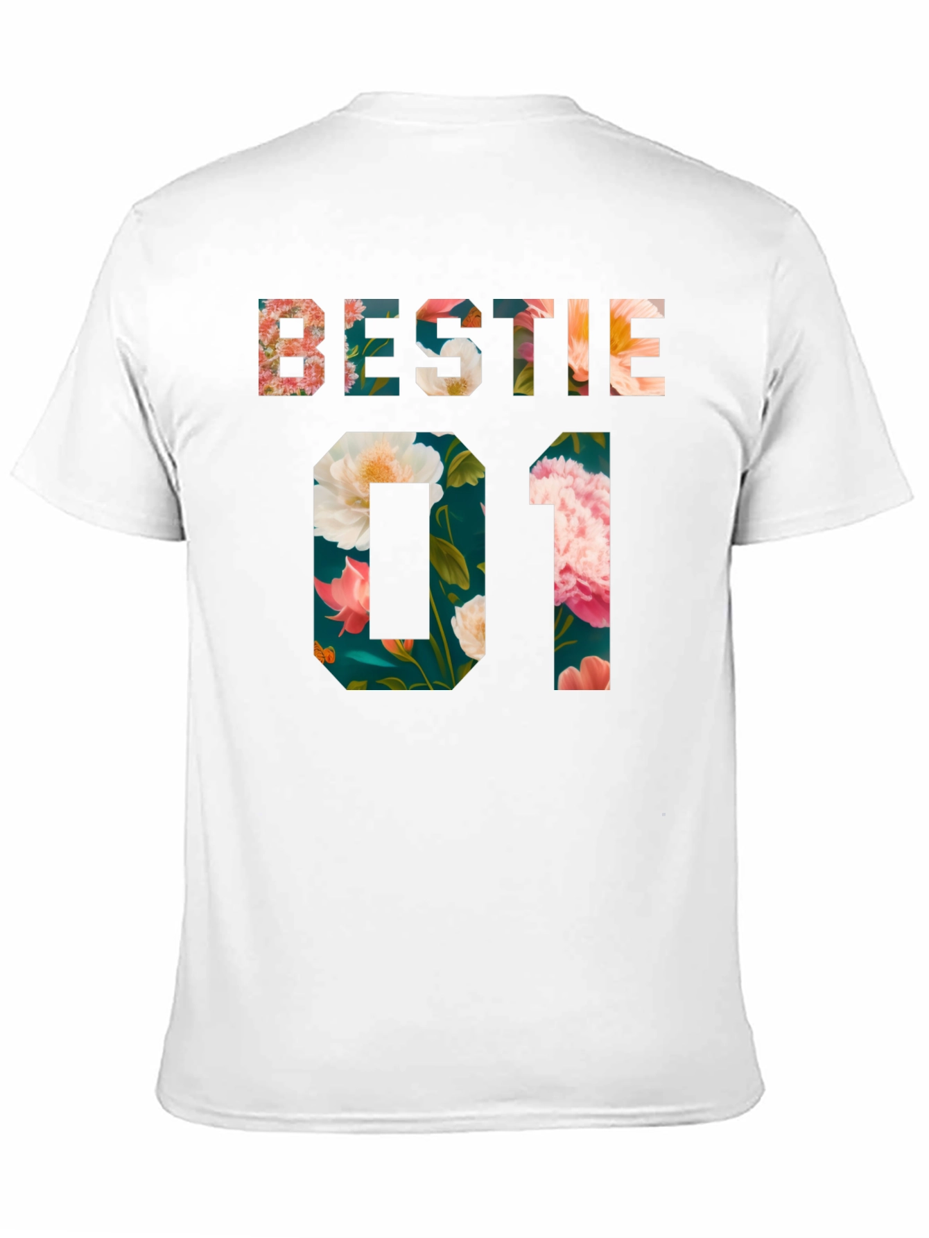 Floral Bestie 01 Black T-Shirt