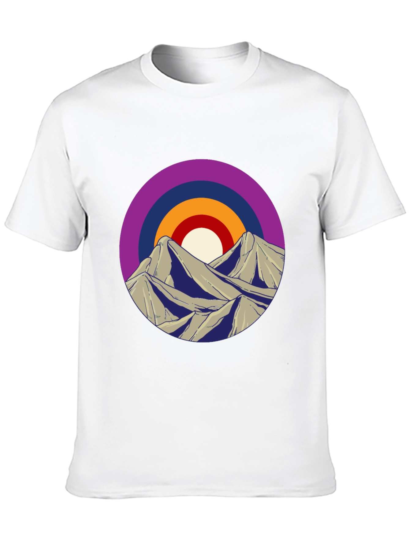 Mountain Sunset Graphic Tee - Black Cotton Blend