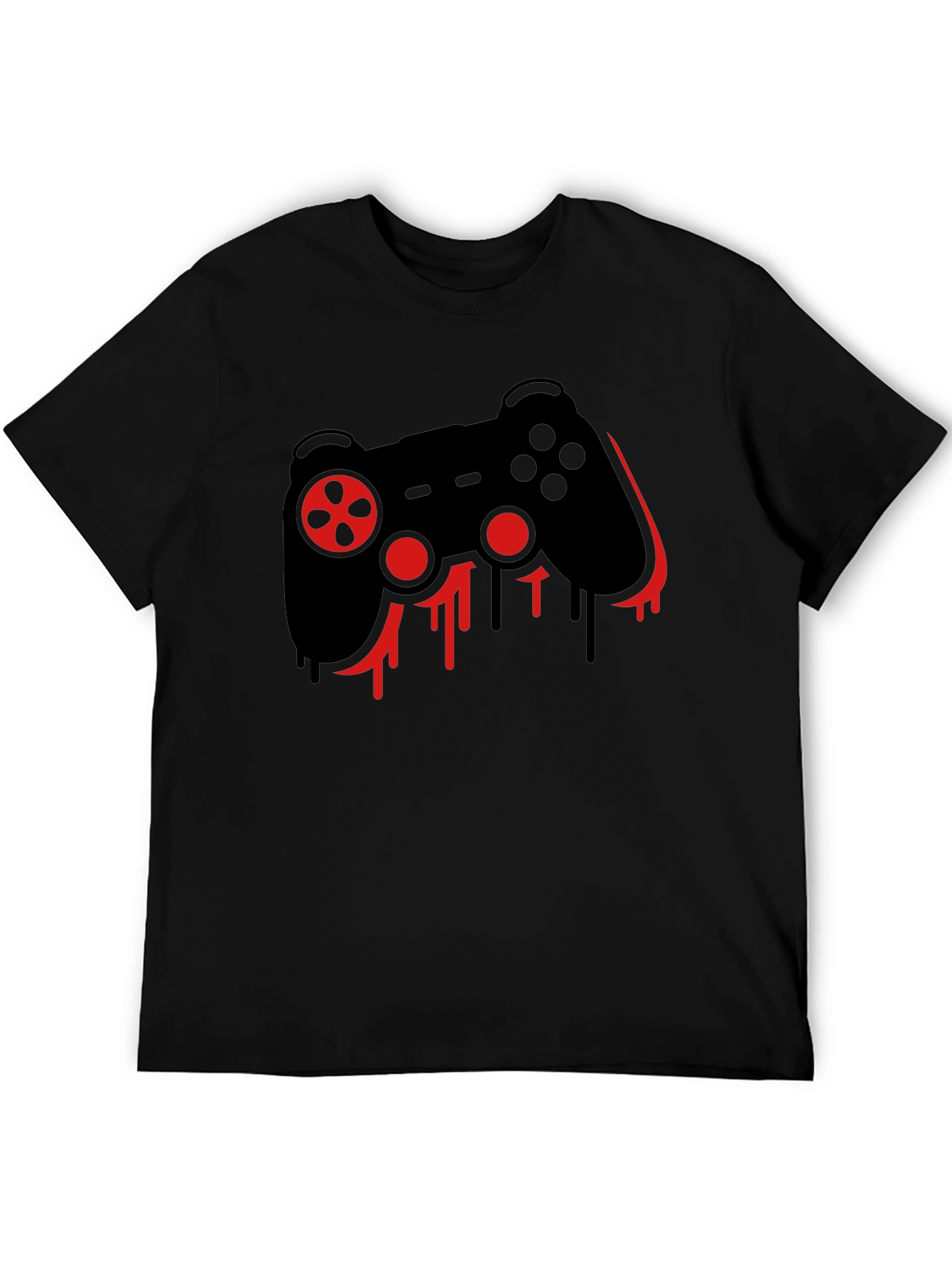 Gaming Controller Drip Black T-Shirt