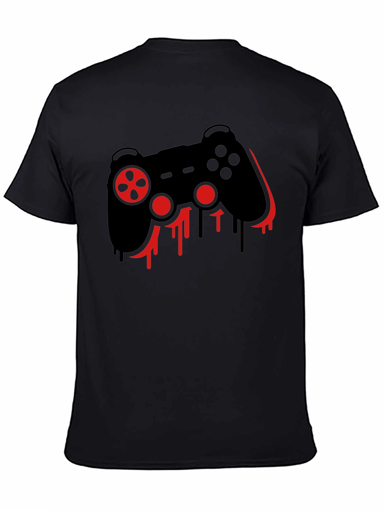 Gaming Controller Drip Black T-Shirt