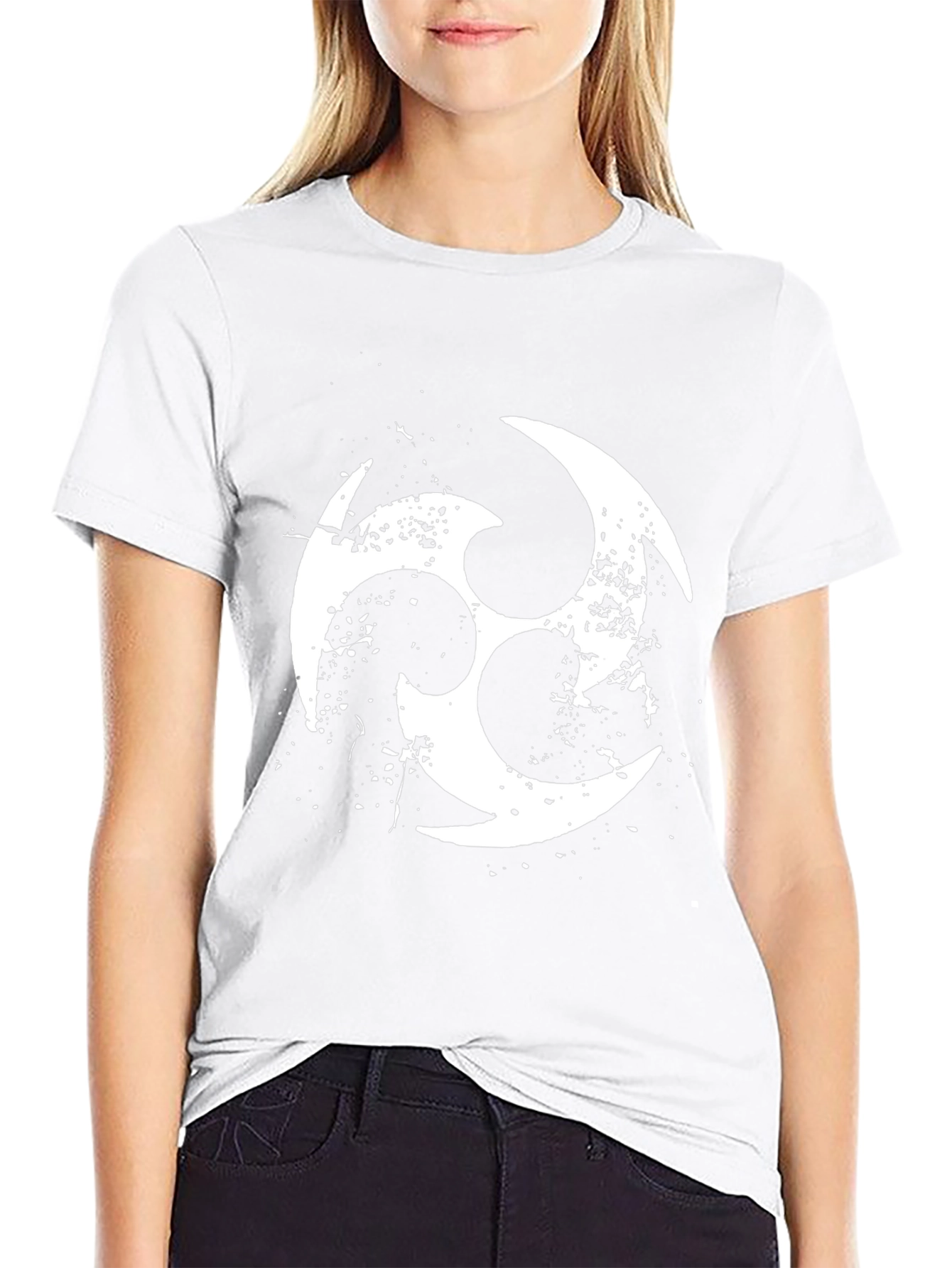 Black T-Shirt with White Symbol