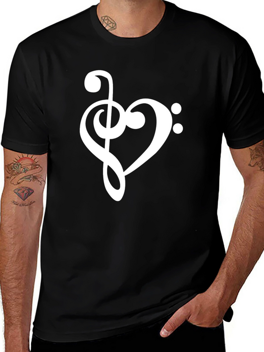 Musical Heart T-Shirt - Bass Clef Love