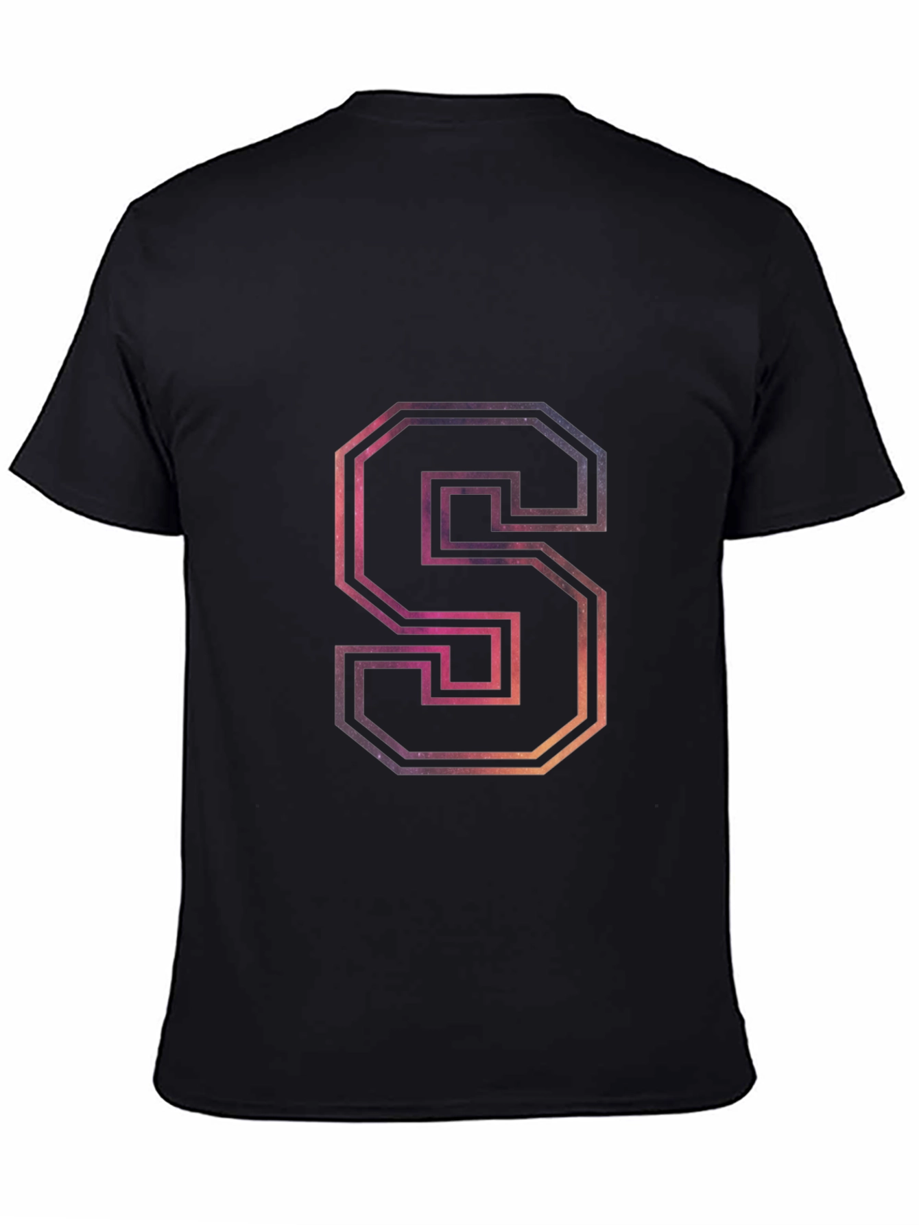 Letter S Galaxy Graphic Black T-Shirt