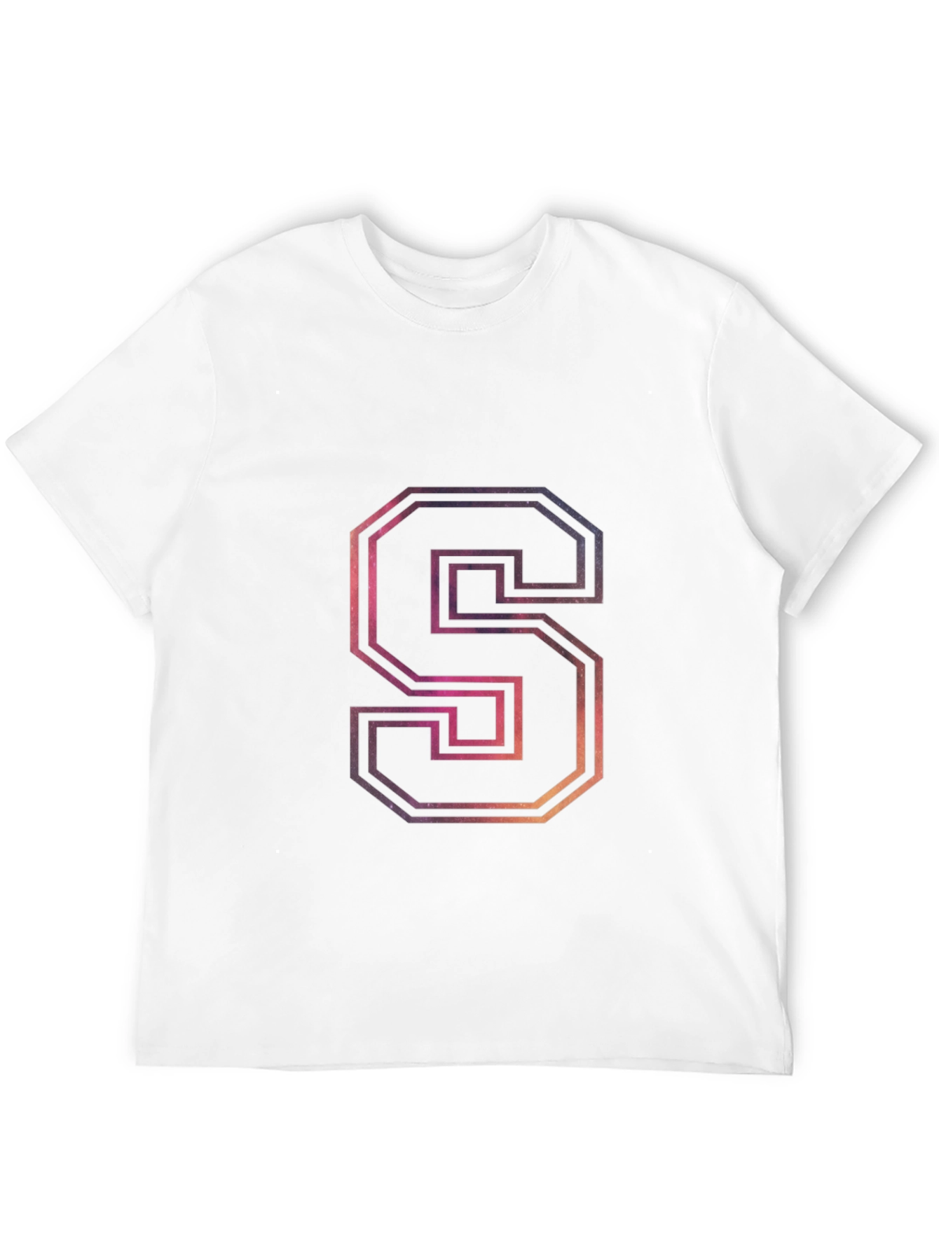 Letter S Galaxy Graphic Black T-Shirt